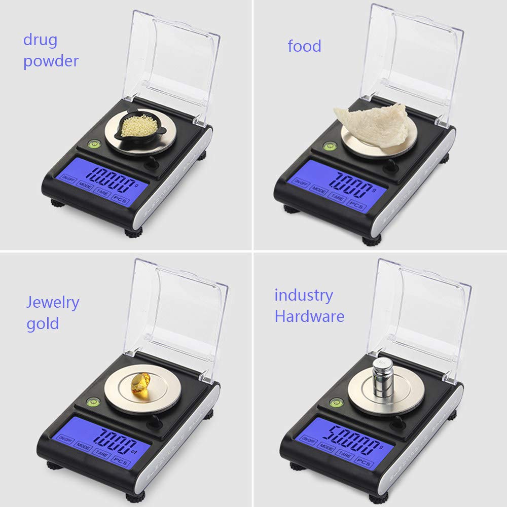 Precision Digital Milligram Scale 50g x 0.001g - Portable Lab Analytical Balance for Jewelry, Gold, Gems & Powder - Compact Pocket Scale for Home, Kitchen & Scientific Use (Grams/Ounces)