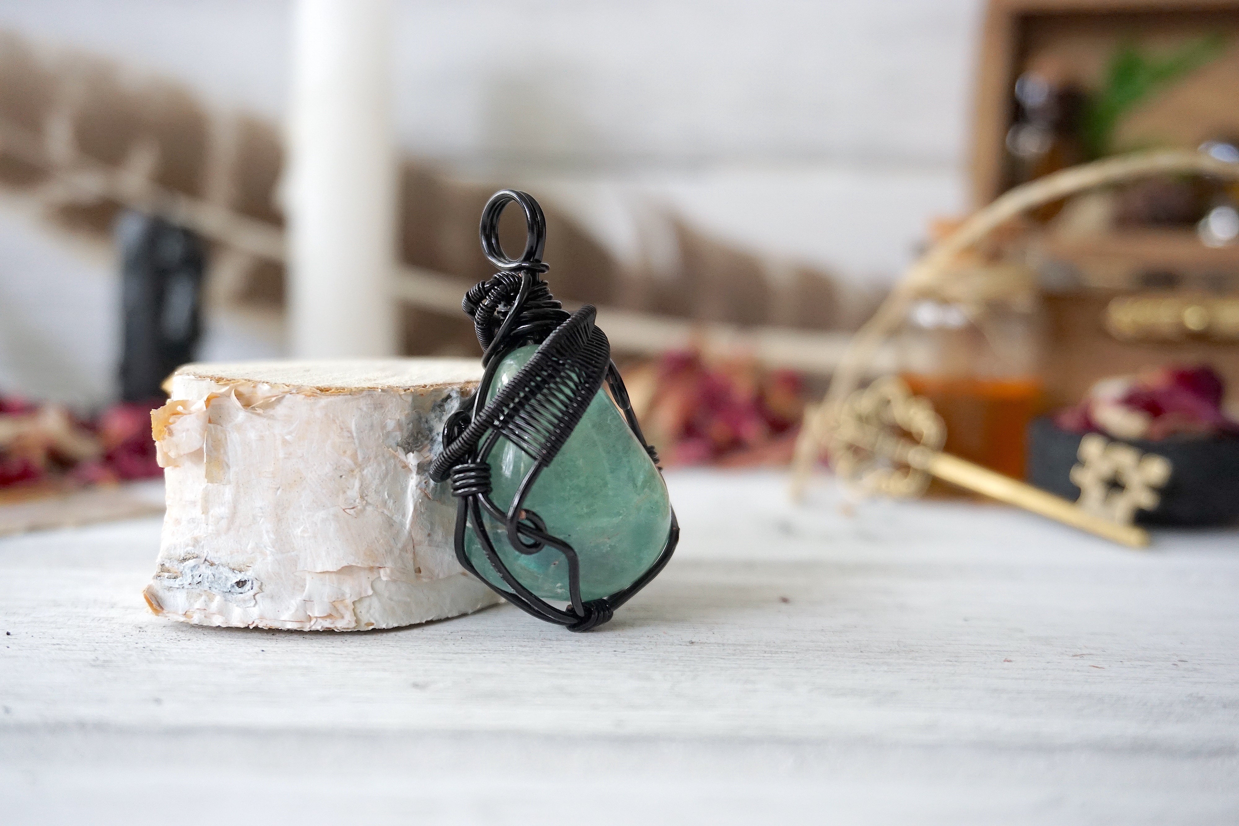 Green Fluorite Crystal Necklace - Aura Foundation Collection | Healing Stone Jewelry for Meditation & Energy Balance