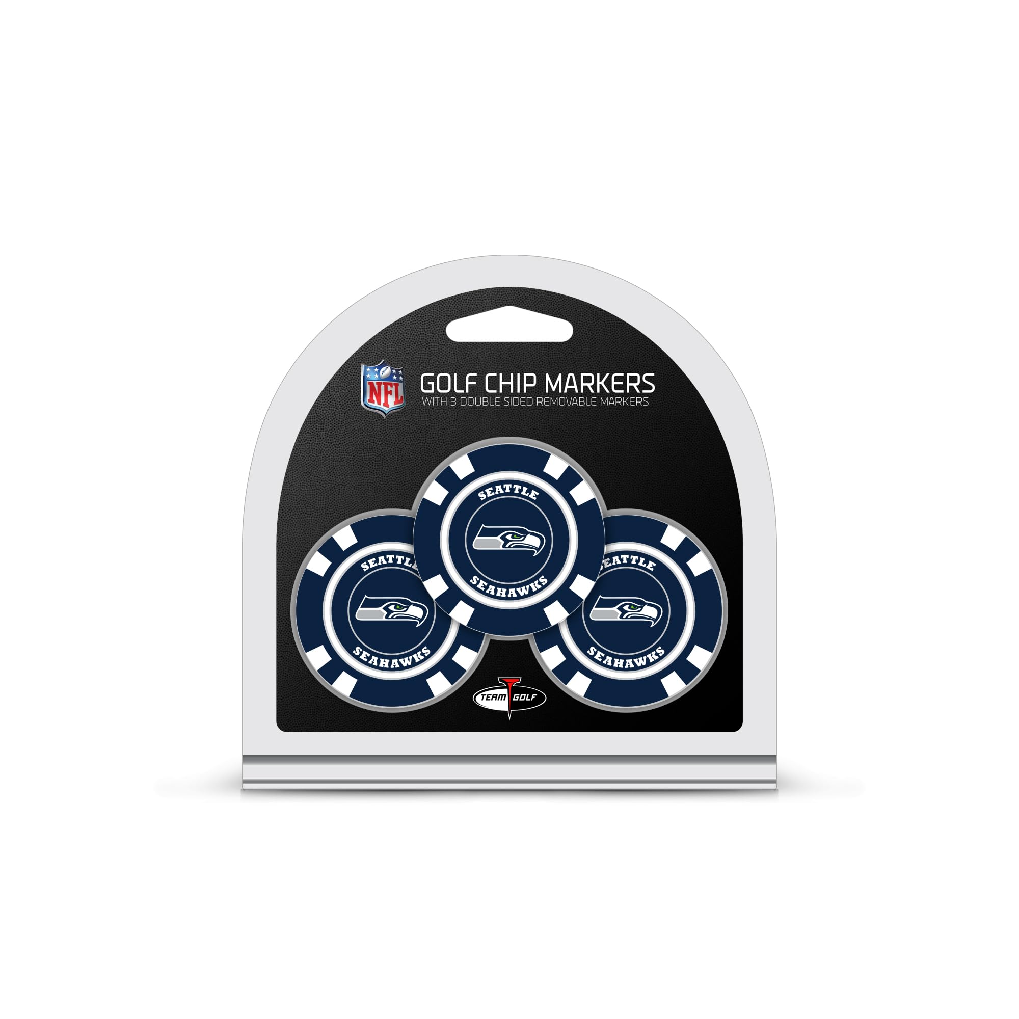 NFL Poker Chip Size Golf Markers - Double-Sided Enamel Team Markers with Pop-Out Design for Golf Accessories | Perfect for Golf Tournaments, Course Play & Collecting