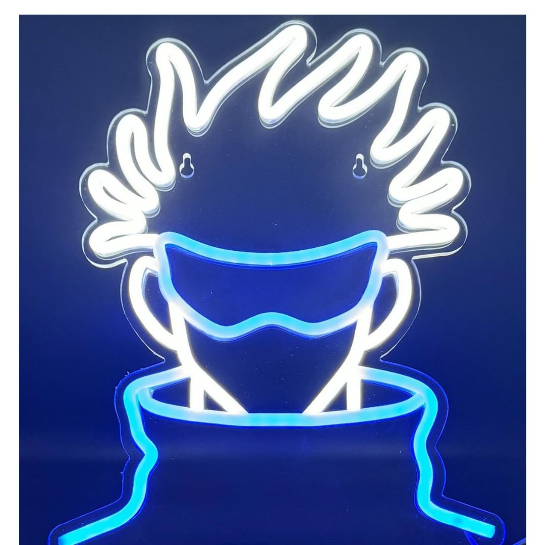 LED Gojo Wall Art Light - Handmade Anime Decor for Bedroom & Game Room