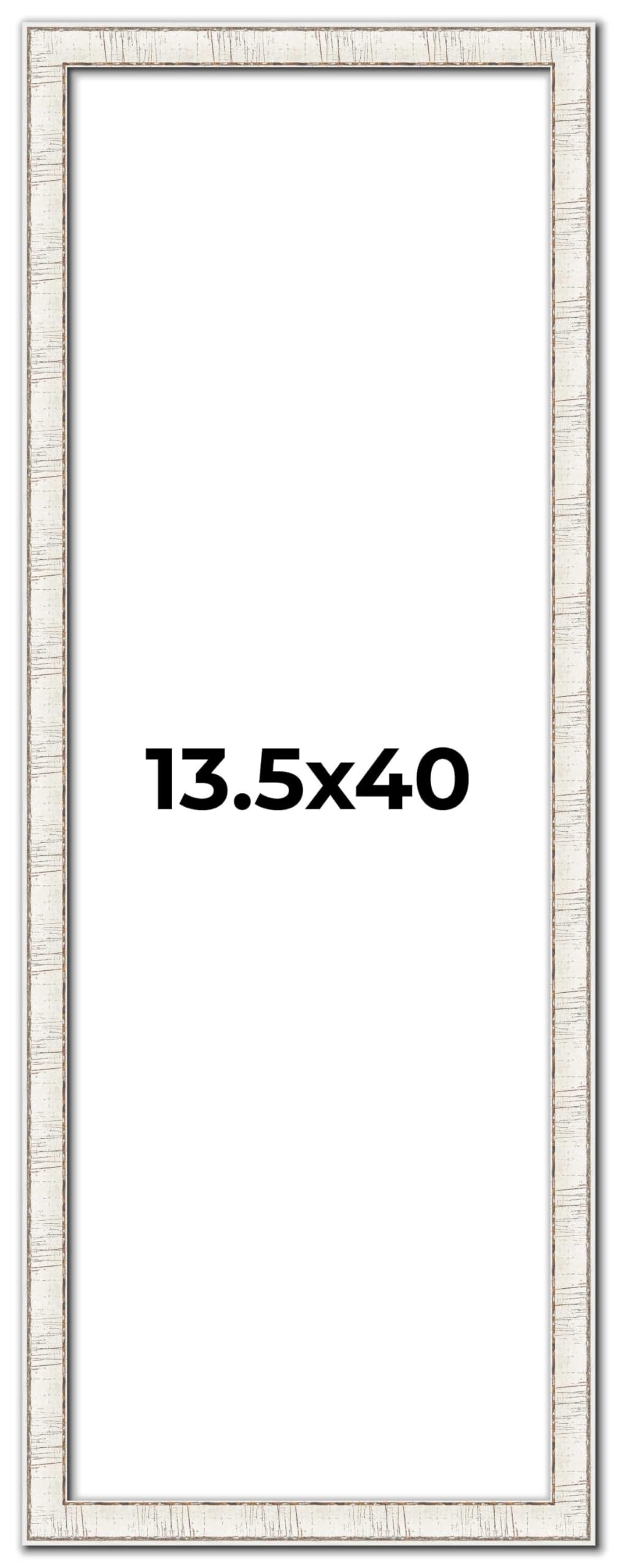 13.5x40 White Birch Bark Solid Wood Picture Frame - 1.75 Inch Moulding Width with UV Acrylic Plexiglass & Foam Board Backing | Wall Decor for Living Room, Bedroom, Office | Includes Hanging Hardware