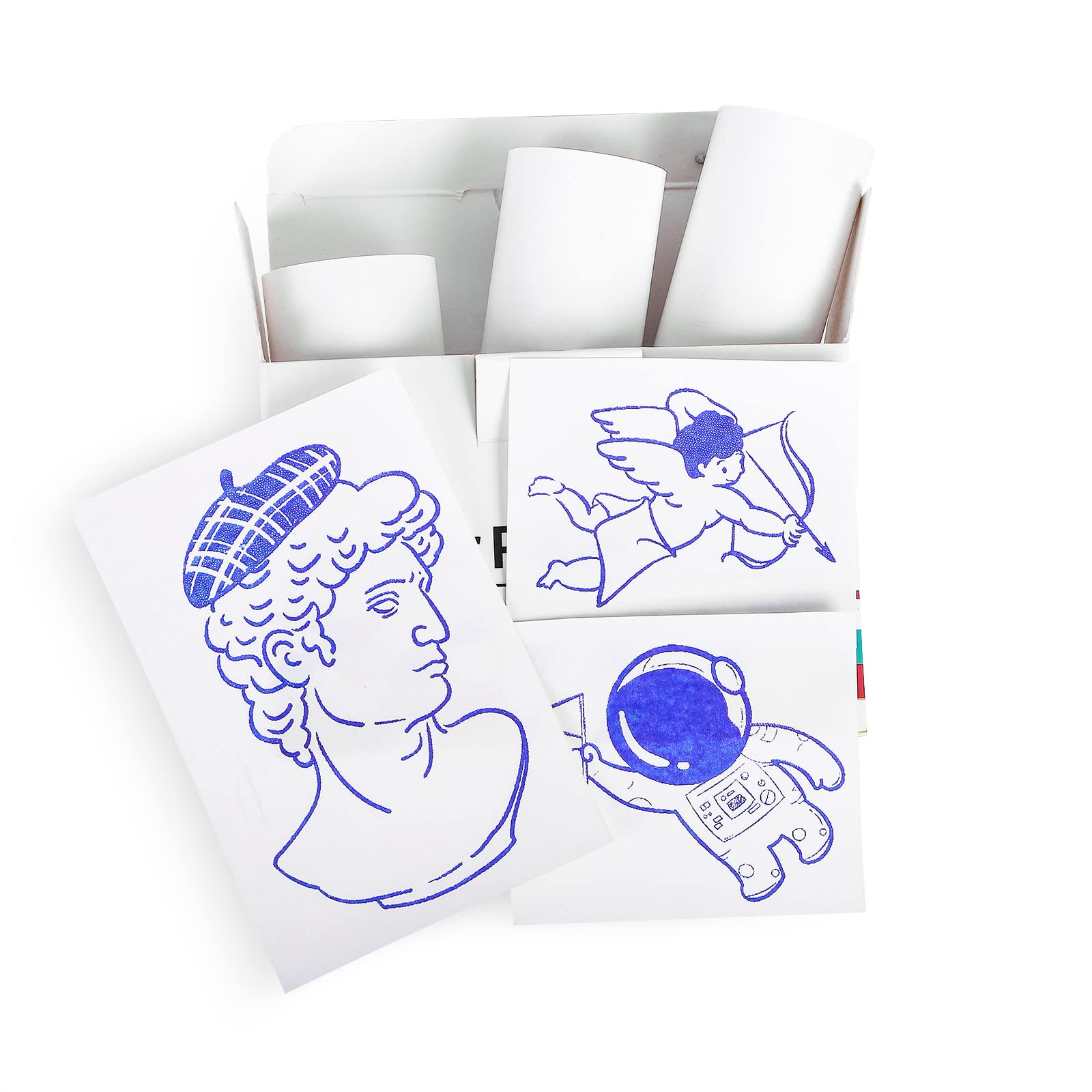 Memoking T02 Blue on White Thermal Paper - 5-Year Non-Sticky 53mm x 5m Roll - Ideal for Receipts, Journals, Photo Labels & Study Notes - Pack of 3 Rolls - Perfect for Home, Office & Retail Use