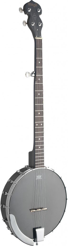 Stagg BJW-OPEN 5-String Open Back Banjo in Black - Professional Quality Banjo for Bluegrass, Folk & Country Music - Perfect for Beginners & Musicians