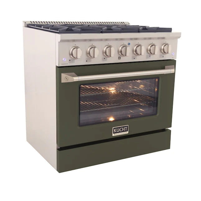 Kucht 36-Inch Pro Style Dual Fuel Range - KDF362 OG | Professional Gas & Electric Stove for Home Chefs | Perfect for Gourmet Cooking & Large Family Meals