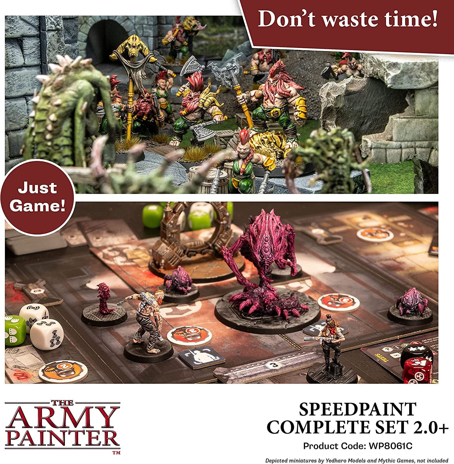 The Army Painter Speedpaint Complete Set 2.0 - 90 Bottles (18ml Each) with Mixing Balls | Includes 3 Paint Brushes, Metallic Paints & Medium | Miniature Model Painting Kit for Warhammer, D&D, and Tabletop Gaming