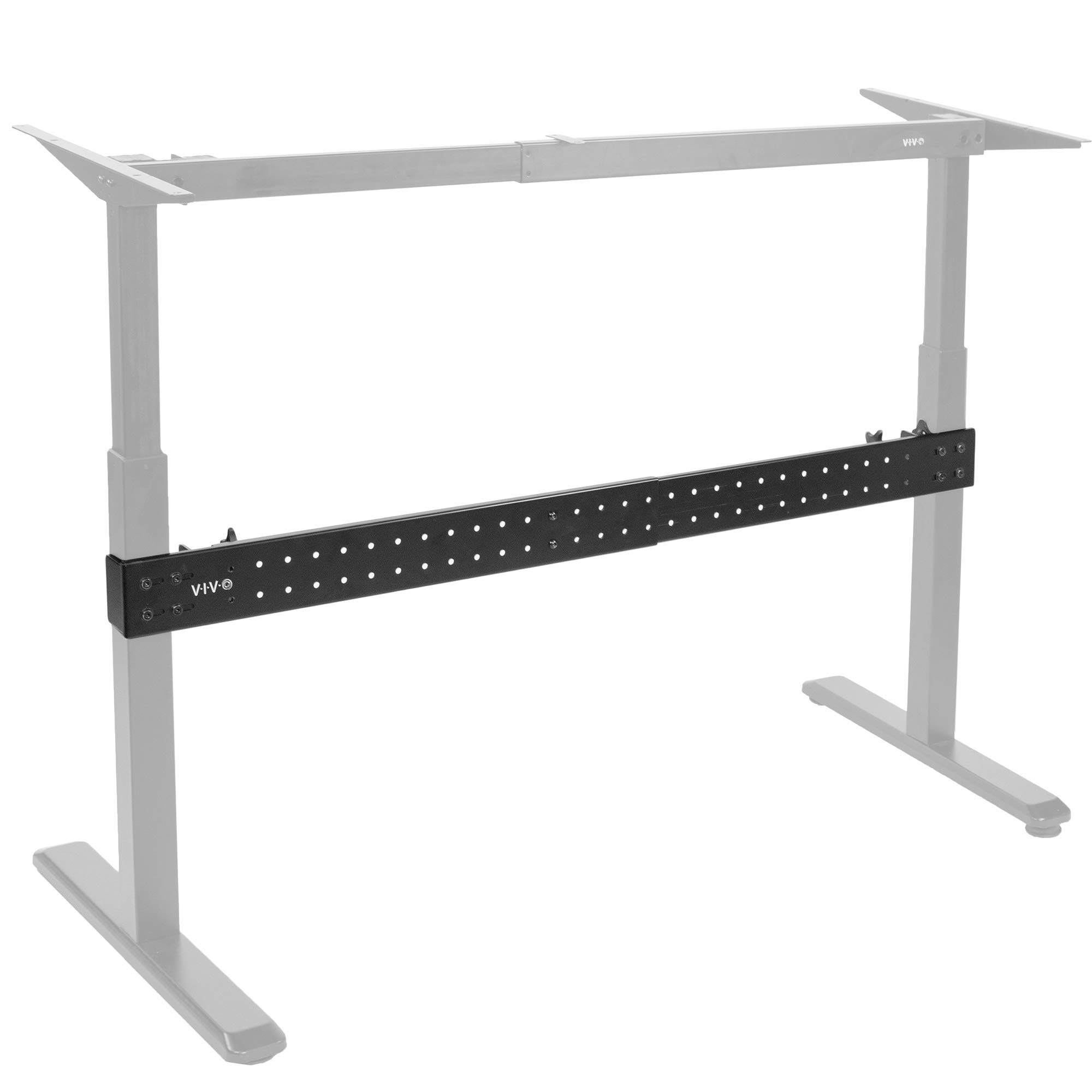 VIVO Universal Steel Clamp-on Desk Stabilizer Bar - 36 to 61.6 Inch Adjustable Bracket Support System for Sit to Stand Desk Frames (Black, DESK-STB01B) - Perfect for Home Office, Gaming Setup & Workspace Stability