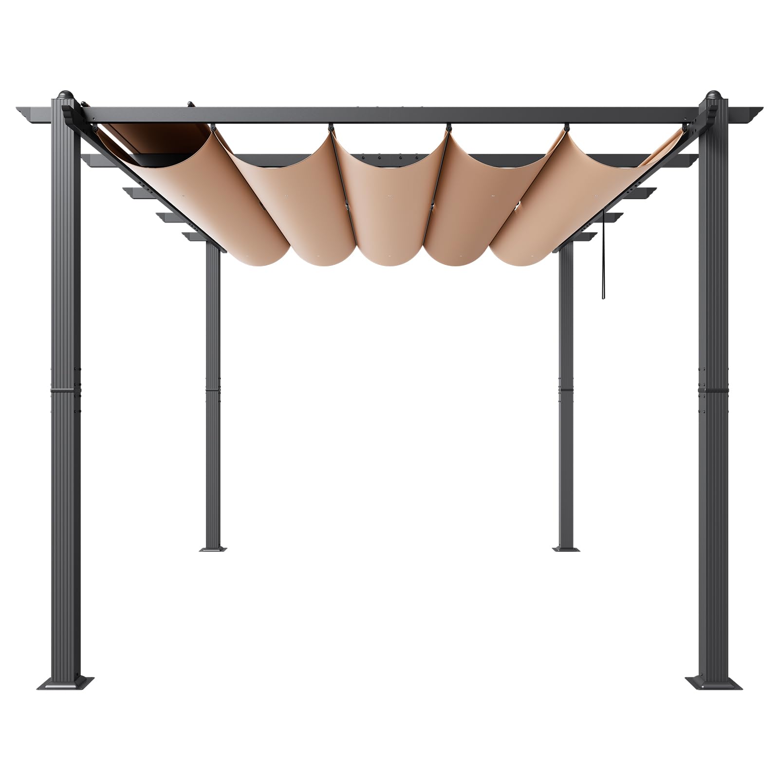 VEVOR 10'x13' Retractable Pergola with Canopy - Aluminum Outdoor Patio Cover, Modern Sun Shade for Backyard, Garden, Deck - Beige | Perfect for Outdoor Dining, Lounging & Entertaining