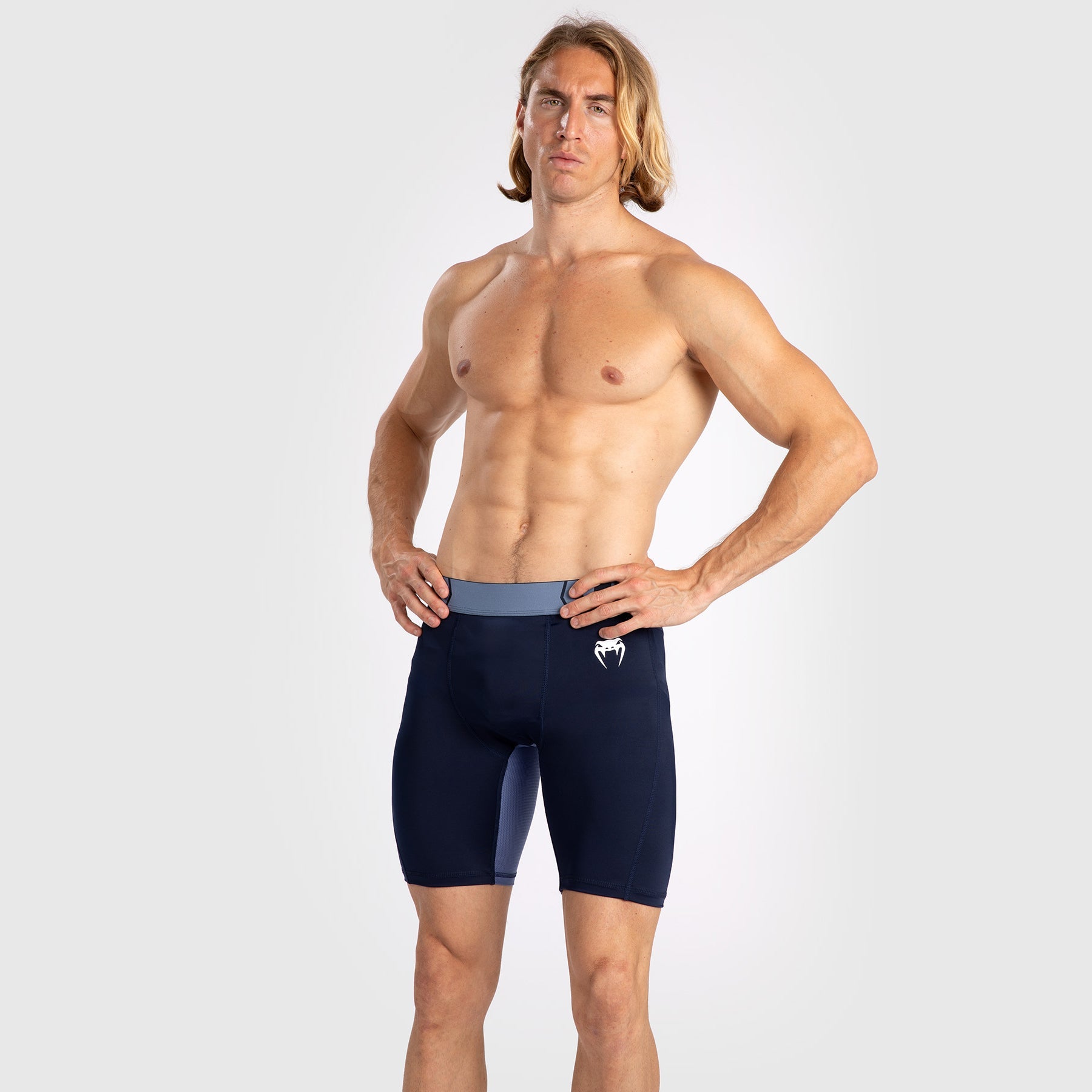 Venum Tempest Men's Vale Tudo MMA Shorts - Navy Blue/Blue - Lightweight & Durable Training Shorts for MMA, BJJ, Muay Thai & Combat Sports