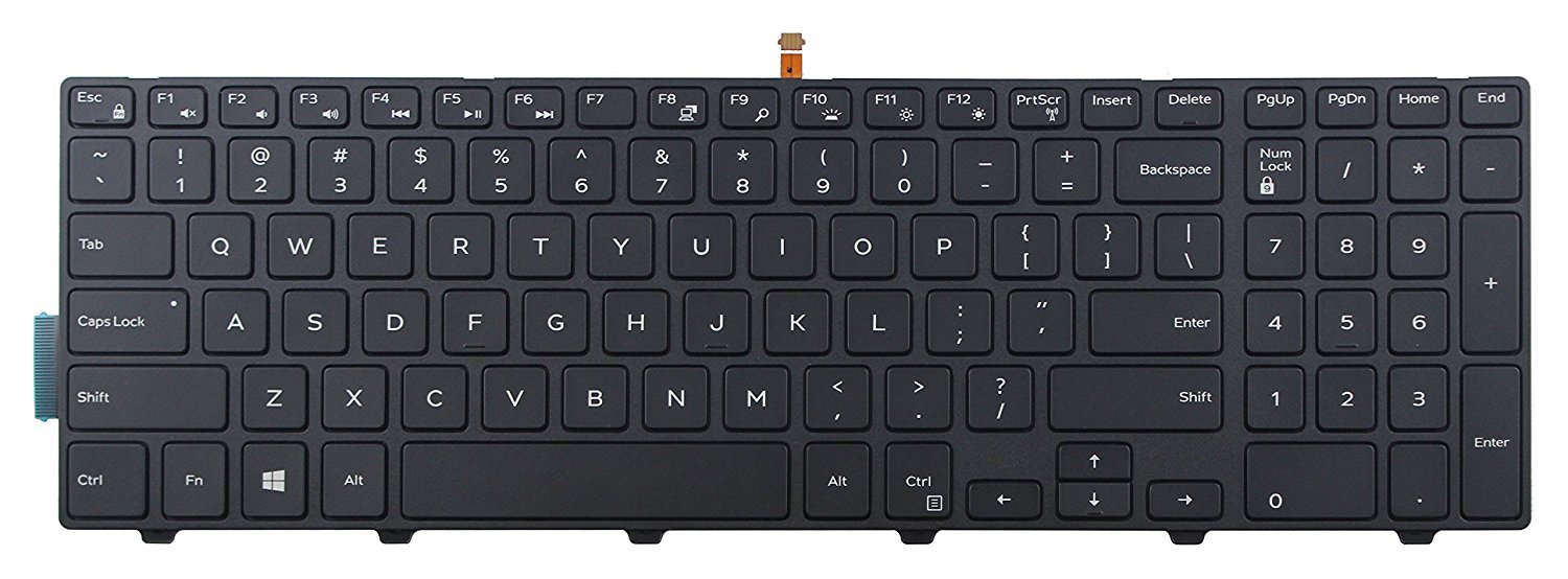 Original New Backlit Keyboard for Dell Inspiron 17 5748 5749 5755 5758 Laptop - US Layout Black Keys - Perfect for Gaming, Typing & Office Work