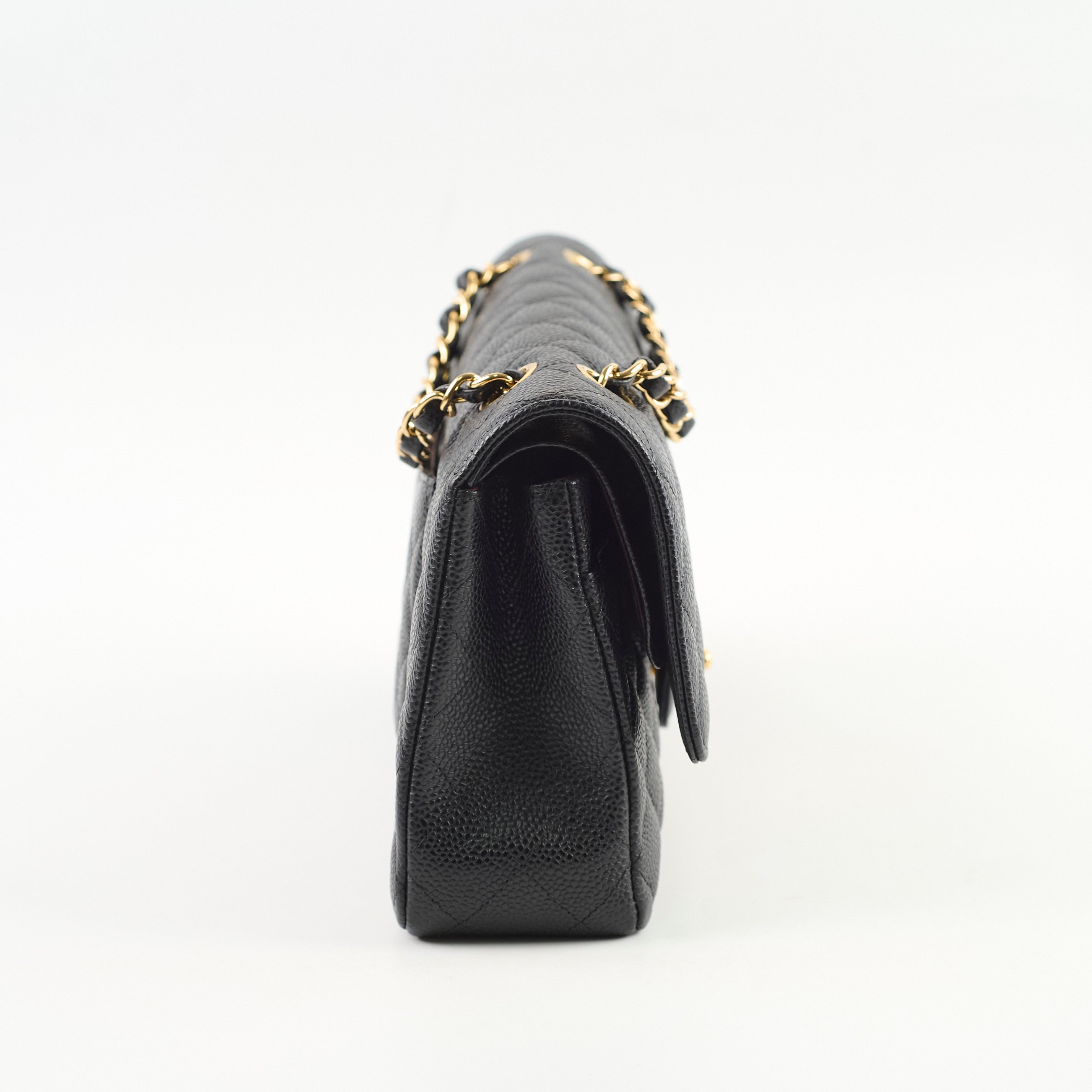 Chanel Classic Flap Bag Medium M/L Black Caviar Leather 26 Series - Luxury Handbag for Women, Perfect for Parties, Work & Everyday Use