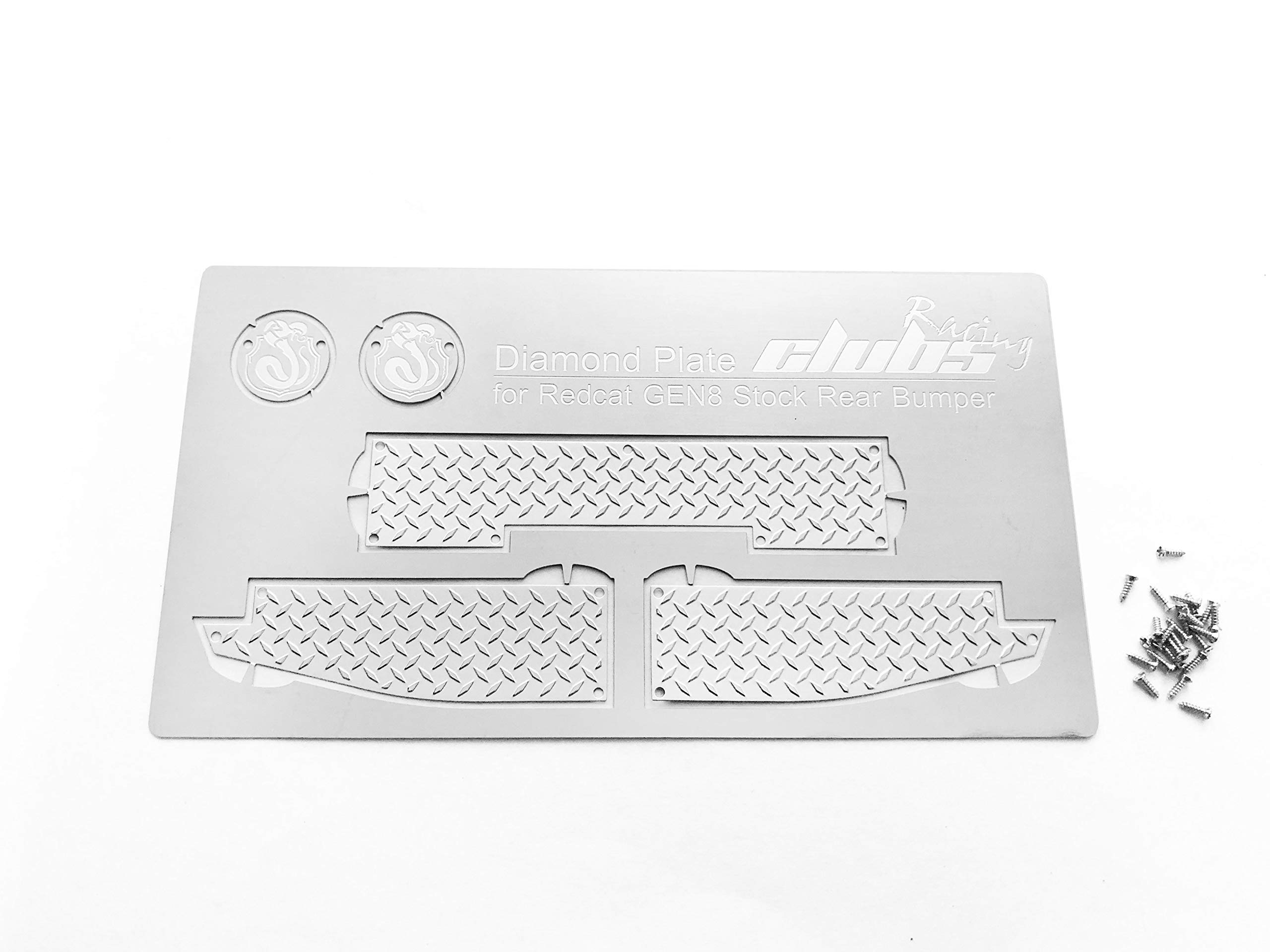 Redcat GEN8 Stock Rear Bumper Club 5 Diamond Plate - Heavy Duty Off-Road Accessory for Crawling, Trail Riding & Rock Racing