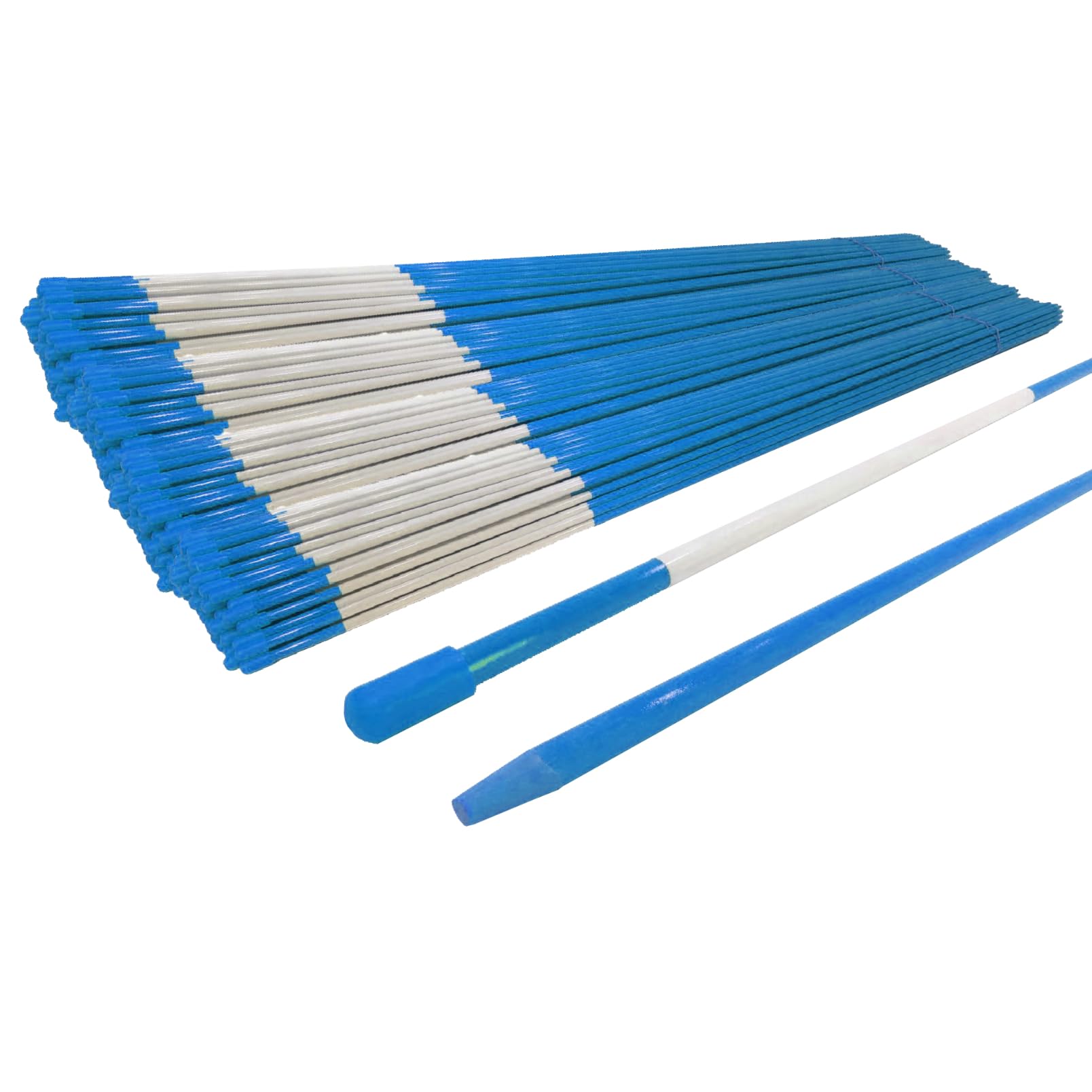 2000 Pack 5/16 Inch Blue 48 Inch Reflective Driveway Markers - Heavy Duty Snow Stakes for Snow Plowing, Parking Lots & Walkways - High Visibility Safety Poles for Driveways, Sidewalks & Winter Road Maintenance