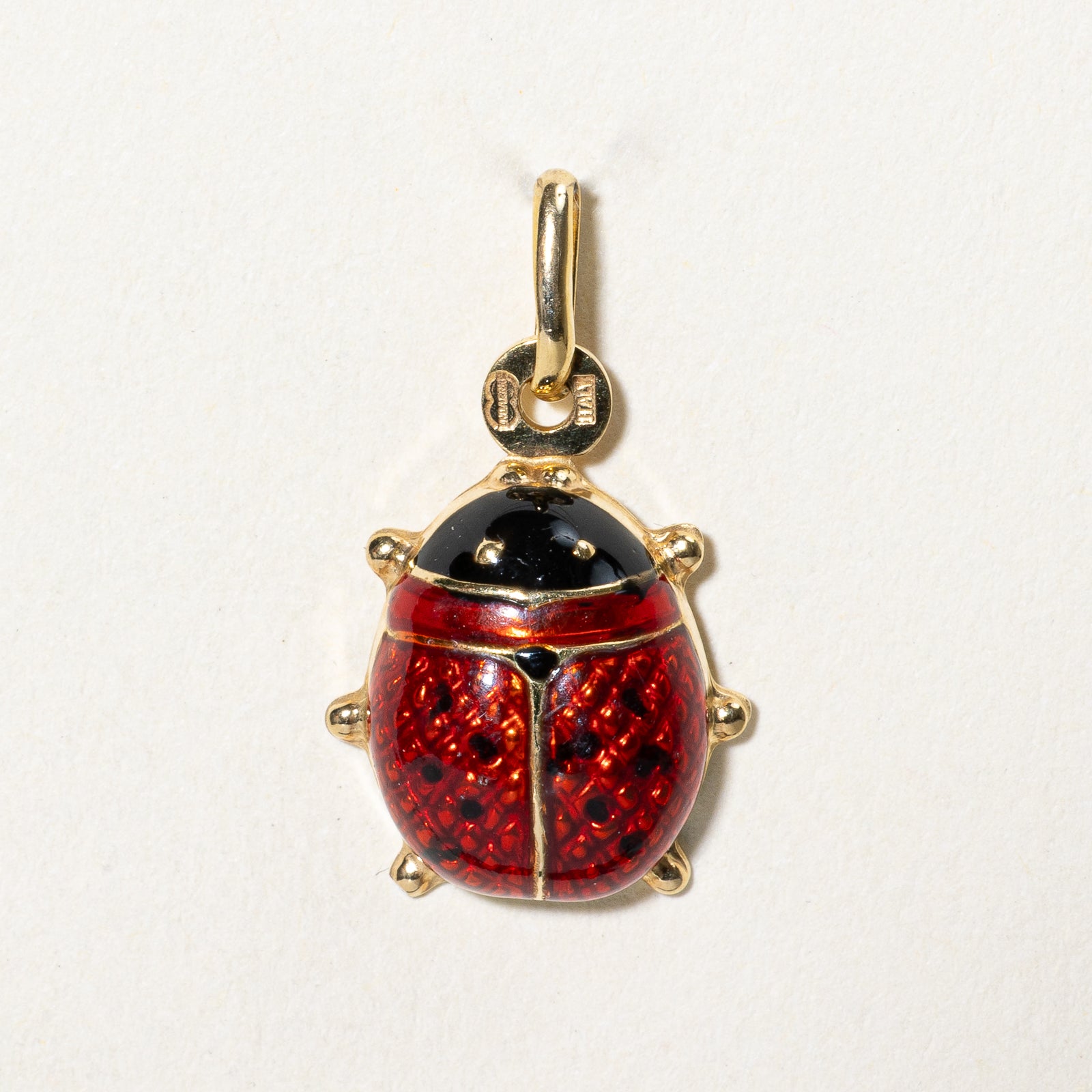 14k Yellow Gold Ladybug Charm Pendant - Italian Handmade Jewelry for Women - Perfect Gift for Birthdays, Anniversaries & Everyday Elegance