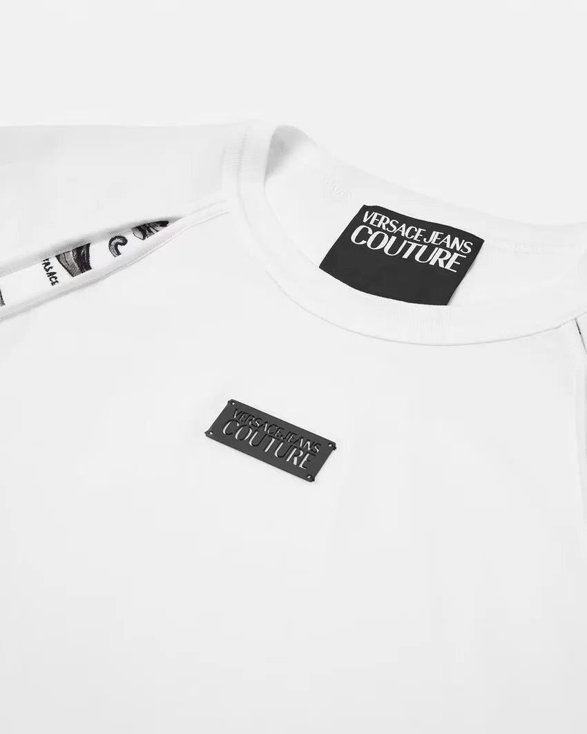 Versace Jeans Couture Outline Barocco Regular Fit T-Shirt for Men | Luxury Cotton Crew Neck Tee | Perfect for Casual Wear, Parties & Date Nights