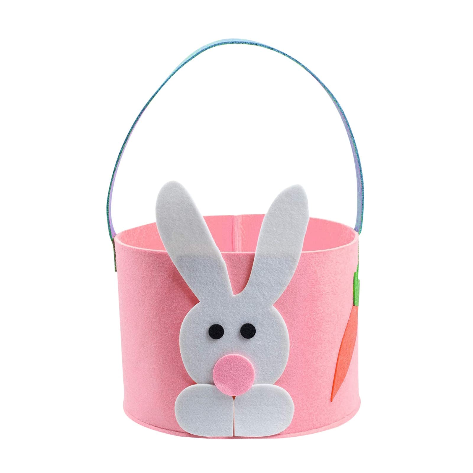 Cute Rabbit Cloth Easter Basket - Storage Bin for Eggs, Candy & Toys - Bunny Themed Home Organization for Kids Room, Easter Decor & Housekeeping (Blue, Beige)