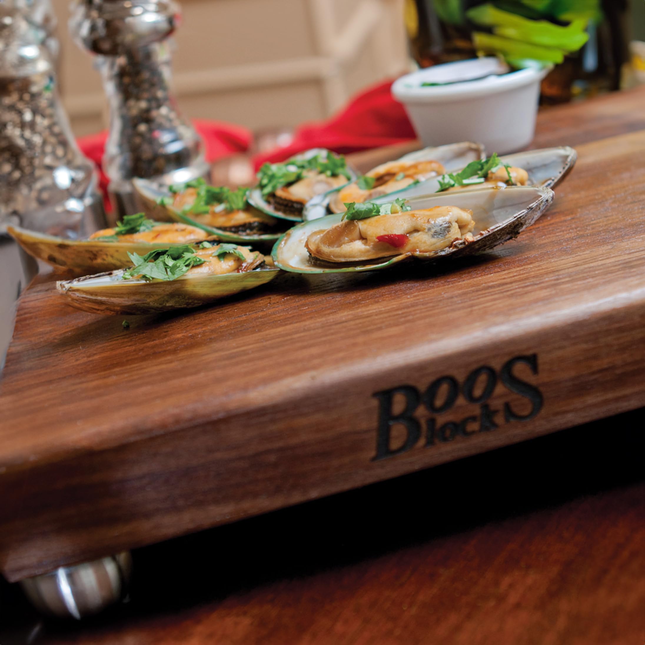 John Boos B Series Walnut Wood Cutting Board with Feet - 9x9x1.5 Inches - Premium Square Kitchen Cutting Board for Chopping, Slicing & Serving - Perfect for Home Cooks & Professional Chefs