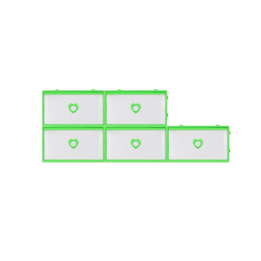 5-Pack Clear Plastic Stackable Shoe Storage Boxes - Foldable Drawer Organizer for Closet, Wardrobe & Shelves | Perfect for Sneakers, Boots & Heels Organization