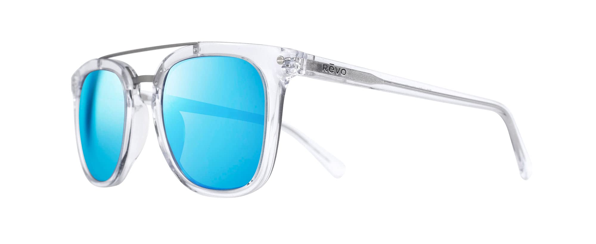 Revo Atlas Polarized Sunglasses - Crystal Glass Lens, Square Frame - UV Protection for Driving, Running & Outdoor Activities