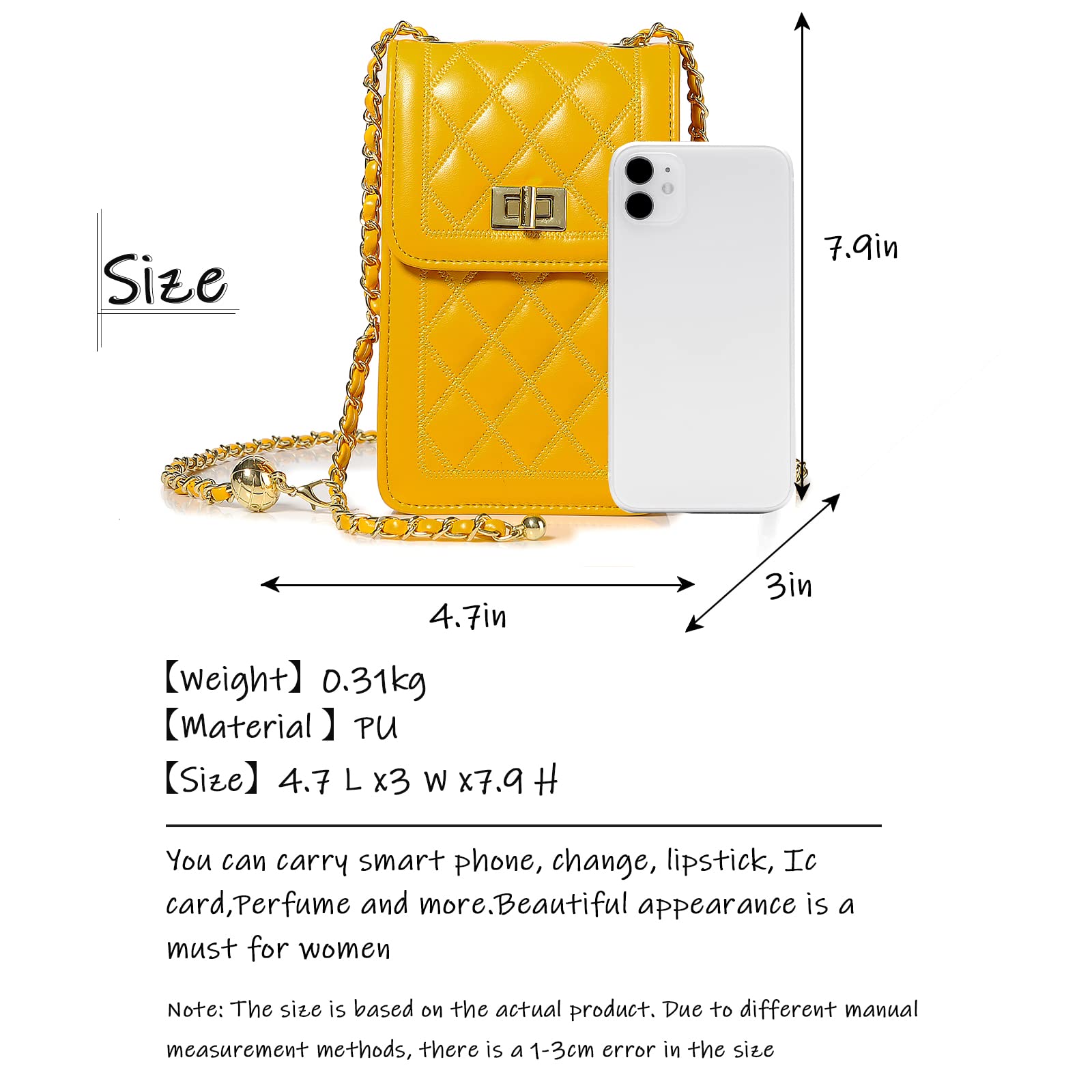 FSD.WG Women's Small Crossbody Leather Phone Purse - Mini Messenger Shoulder Bag with Wallet - Perfect for Daily Use, Travel & Shopping
