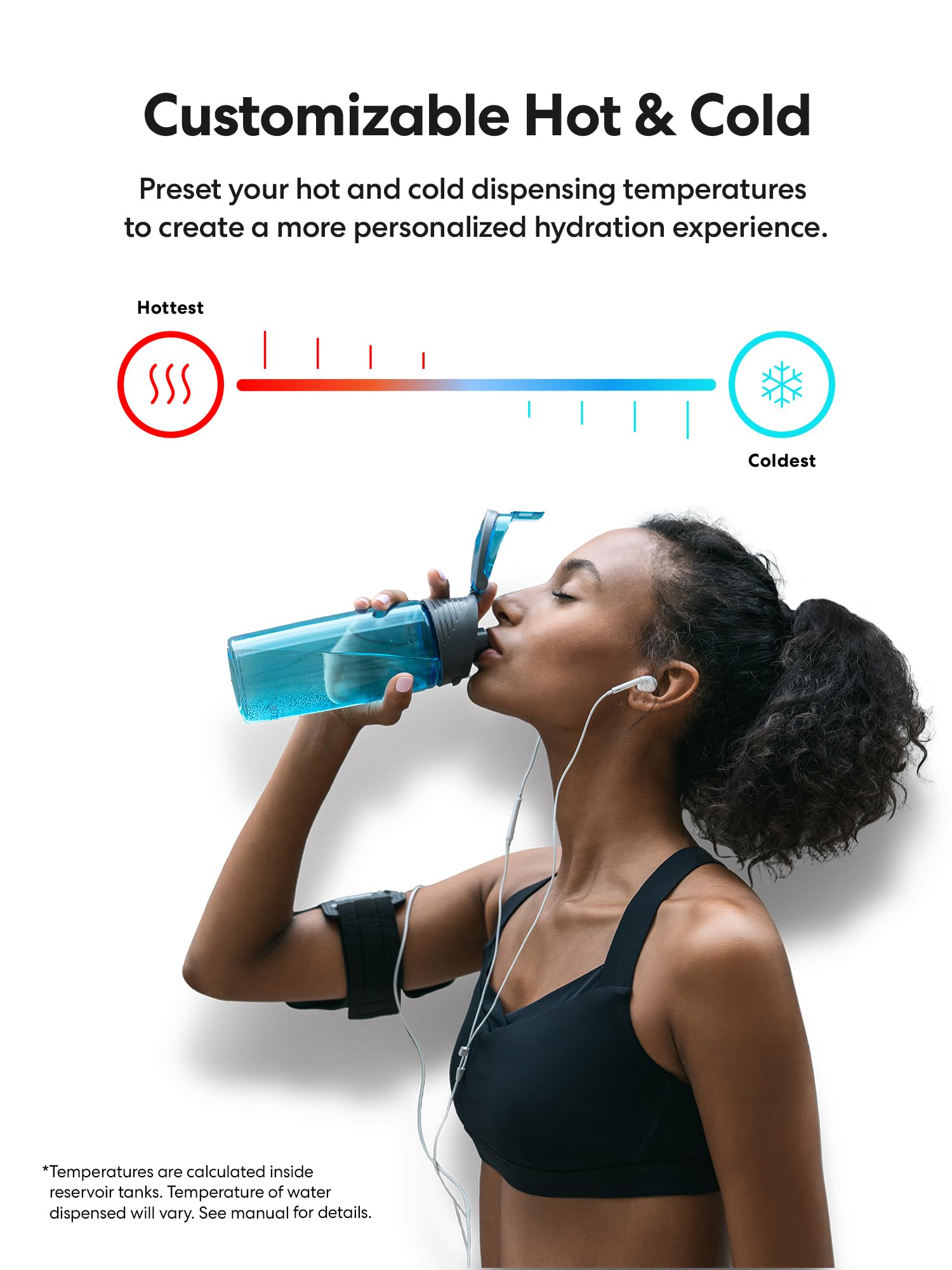 Brio Moderna Touchless Bottom Load Water Cooler Dispenser - Self-Cleaning, Motion Sensor, 3 Temperature Settings, Child Safety Lock, 3/5 Gallon Bottle Capacity, Digital Display with LED Light - Perfect for Home, Office, and Kitchen Use