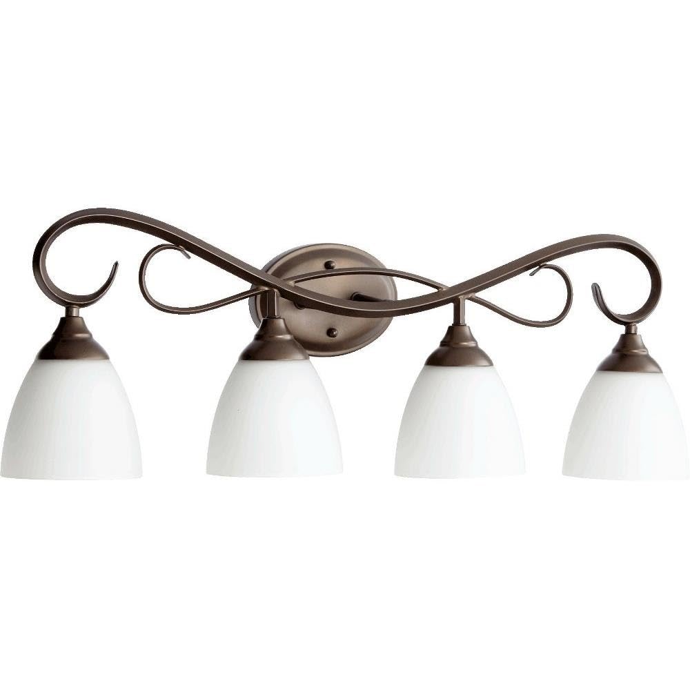 Traditional Ceiling Fan Transitional Four Light Vanity in Bronze/Dark Finish - Perfect for Bedroom, Bathroom, and Living Room Lighting Upgrade