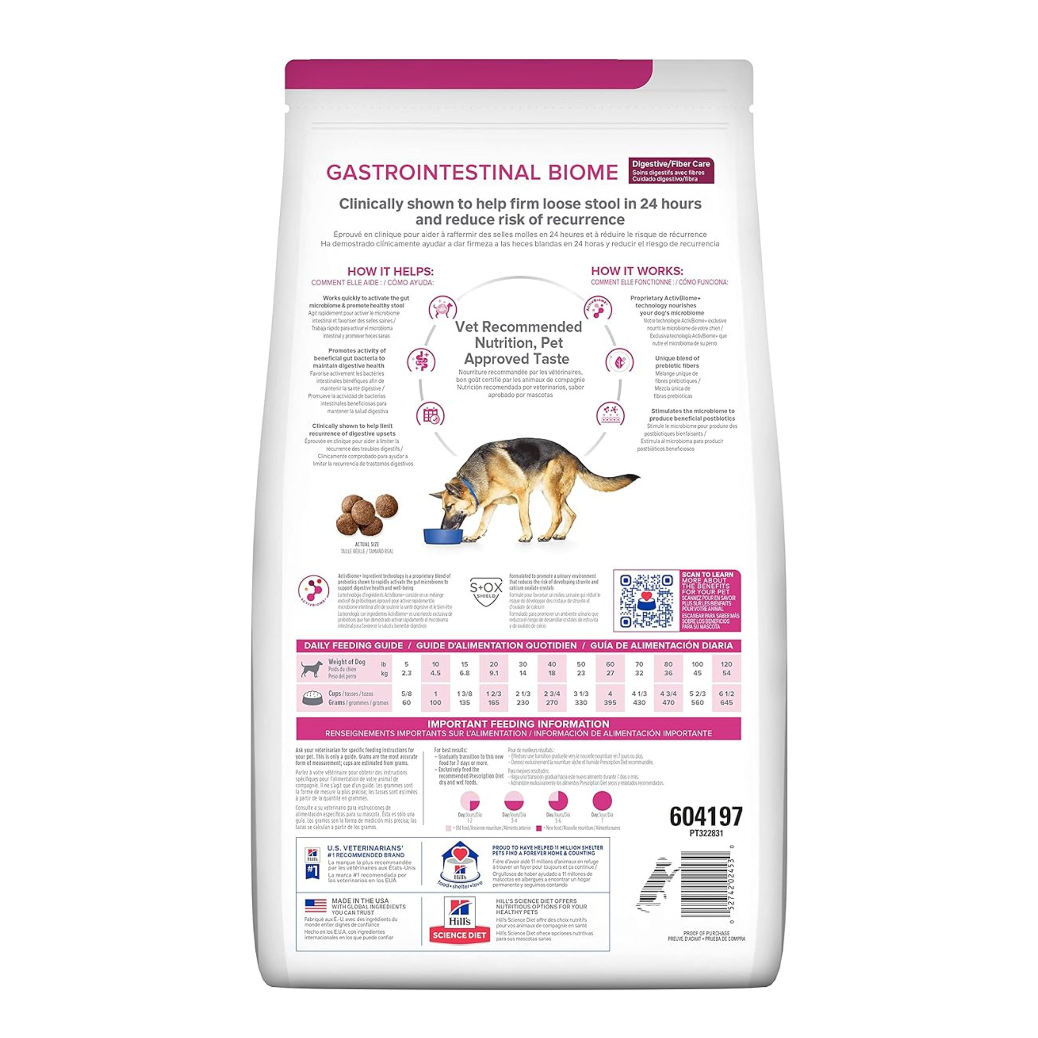 Hill's Prescription Diet Gastrointestinal Biome Dry Dog Food - Small Bites for Sensitive Stomach | Supports Digestive Health & Gut Flora | Ideal for Dogs with IBS, Diarrhea or Food Allergies