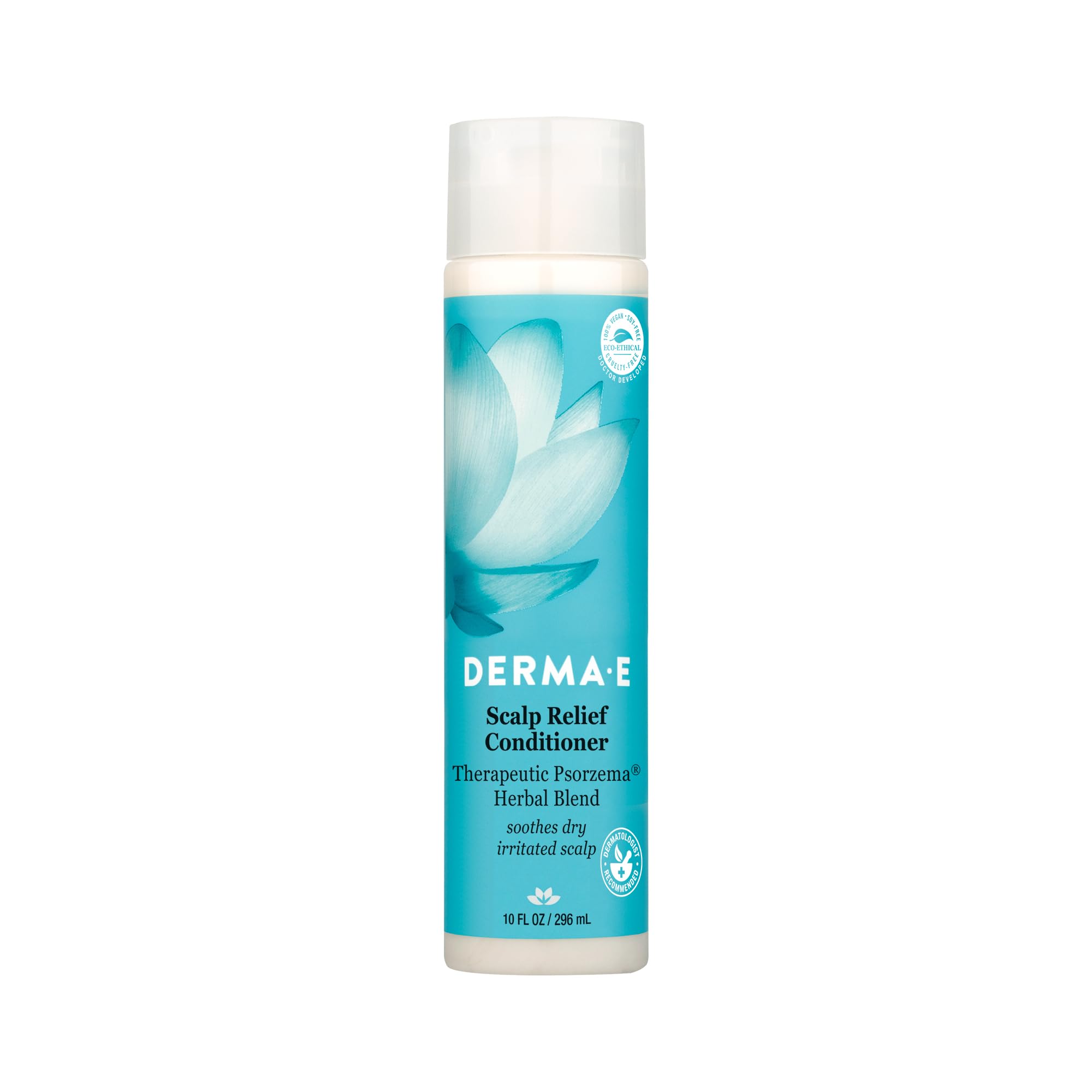 DERMA E Psorzema Herbal Blend Shampoo & Conditioner Set (8oz Each) - Soothes Irritated, Itchy Scalp & Relieves Dandruff - Ideal for Sensitive Scalp Care & Daily Hair Routine