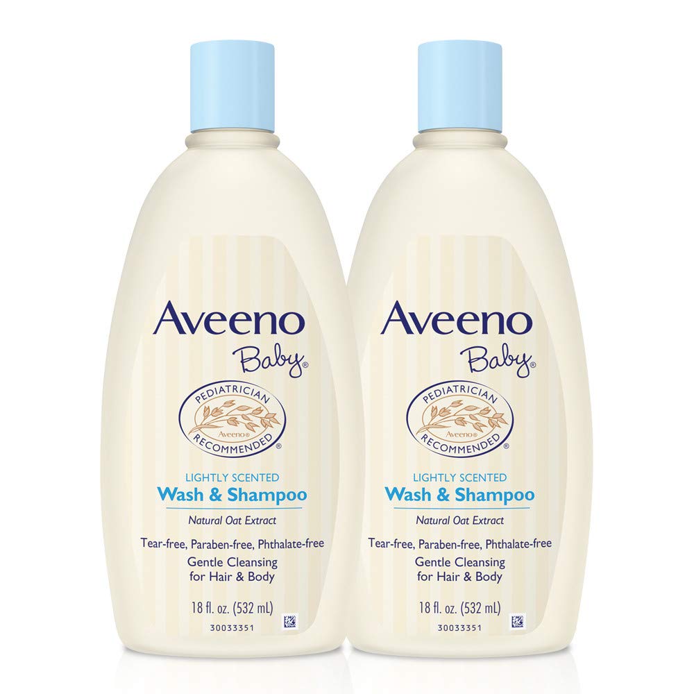 Aveeno Baby Wash & Shampoo with Oat Extract - Tear-Free 18oz Twin Pack for Sensitive Skin
