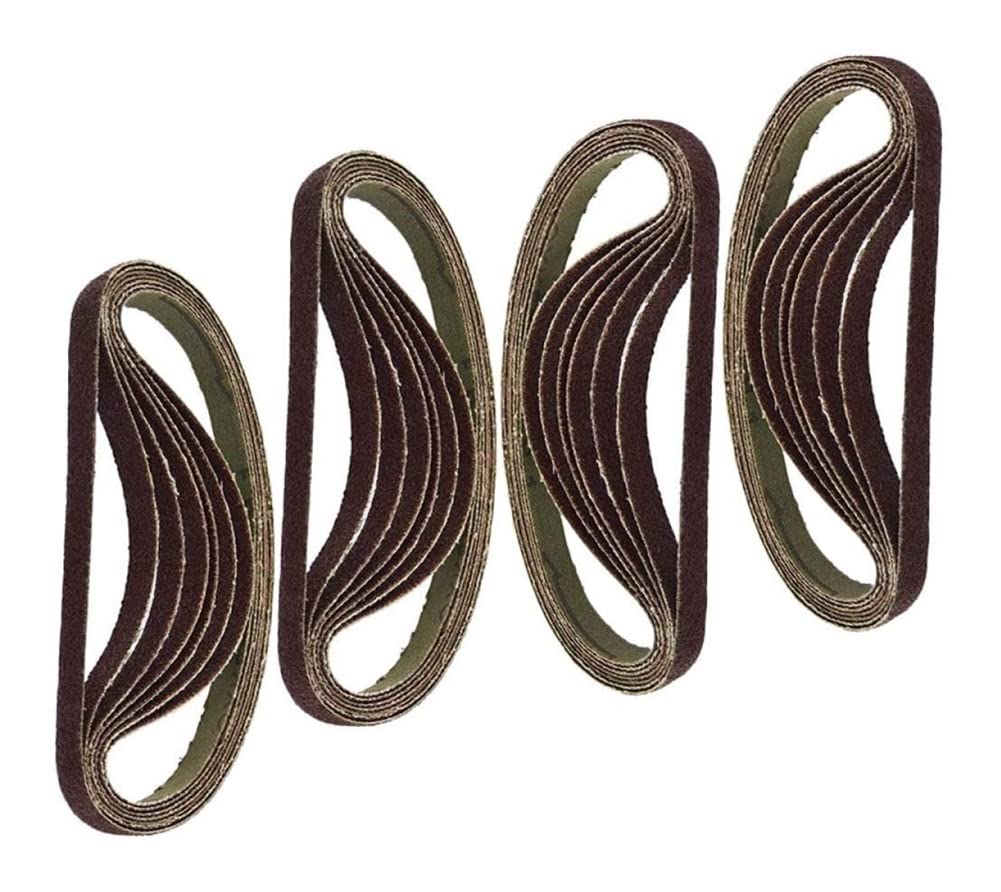 25pcs 330x10mm Sanding Belts - 60/80/100/120 Grit Abrasive Bands for Belt Sander, Wood & Metal Polishing | Perfect for DIY Projects, Furniture Refinishing & Automotive Sanding