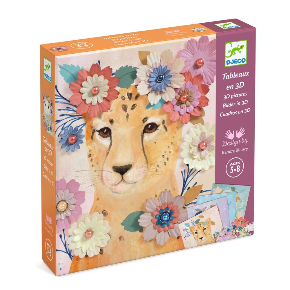 Djeco 3D Floral Paper Crafts Kit - DIY Flower Art for Kids & Adults - Perfect for Home Decor, Party Favors & Creative Gifts
