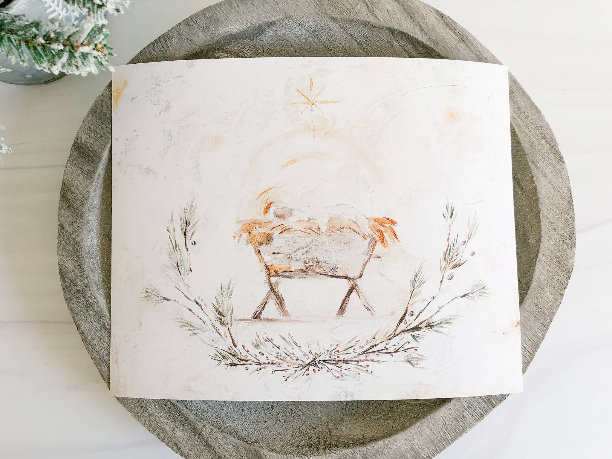 Away In a Manger Print - Religious Christmas Wall Art Decor for Home, Church & Nursery - Perfect for Holiday Decorations & Gift Giving