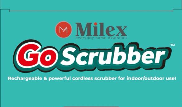 Milex Cordless Electric Scrubber - Powerful Vibration Cleaning Brush for Stubborn Dirt & Grime - Perfect for Bathroom Tiles, Kitchen Sinks & Outdoor Cleaning