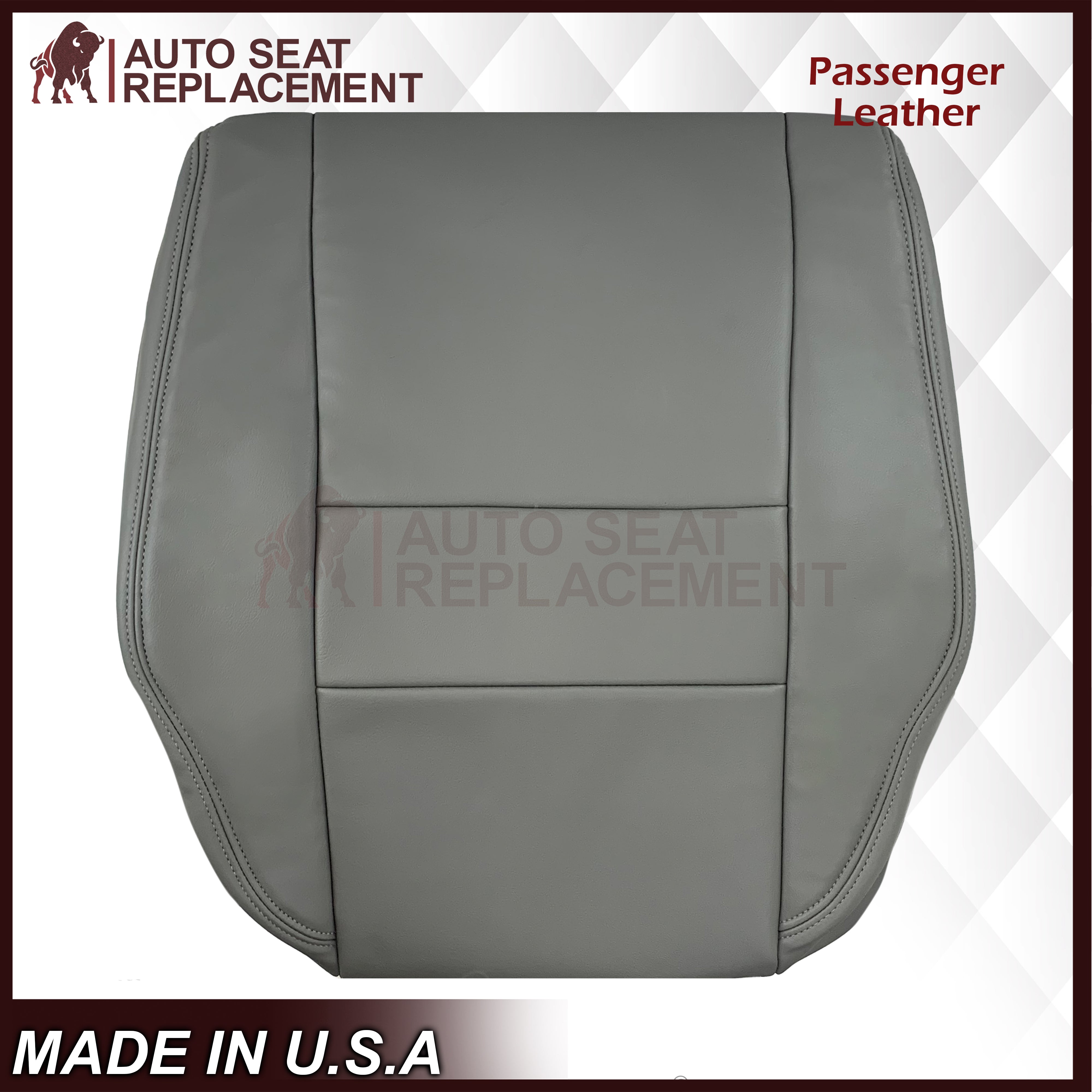 2007-2013 Toyota Sequoia SR5 Genuine Leather Seat Covers Set - Top & Bottom Replacement for Driver/Passenger Side (Gray) | Premium Car Interior Upgrade for Comfort & Style