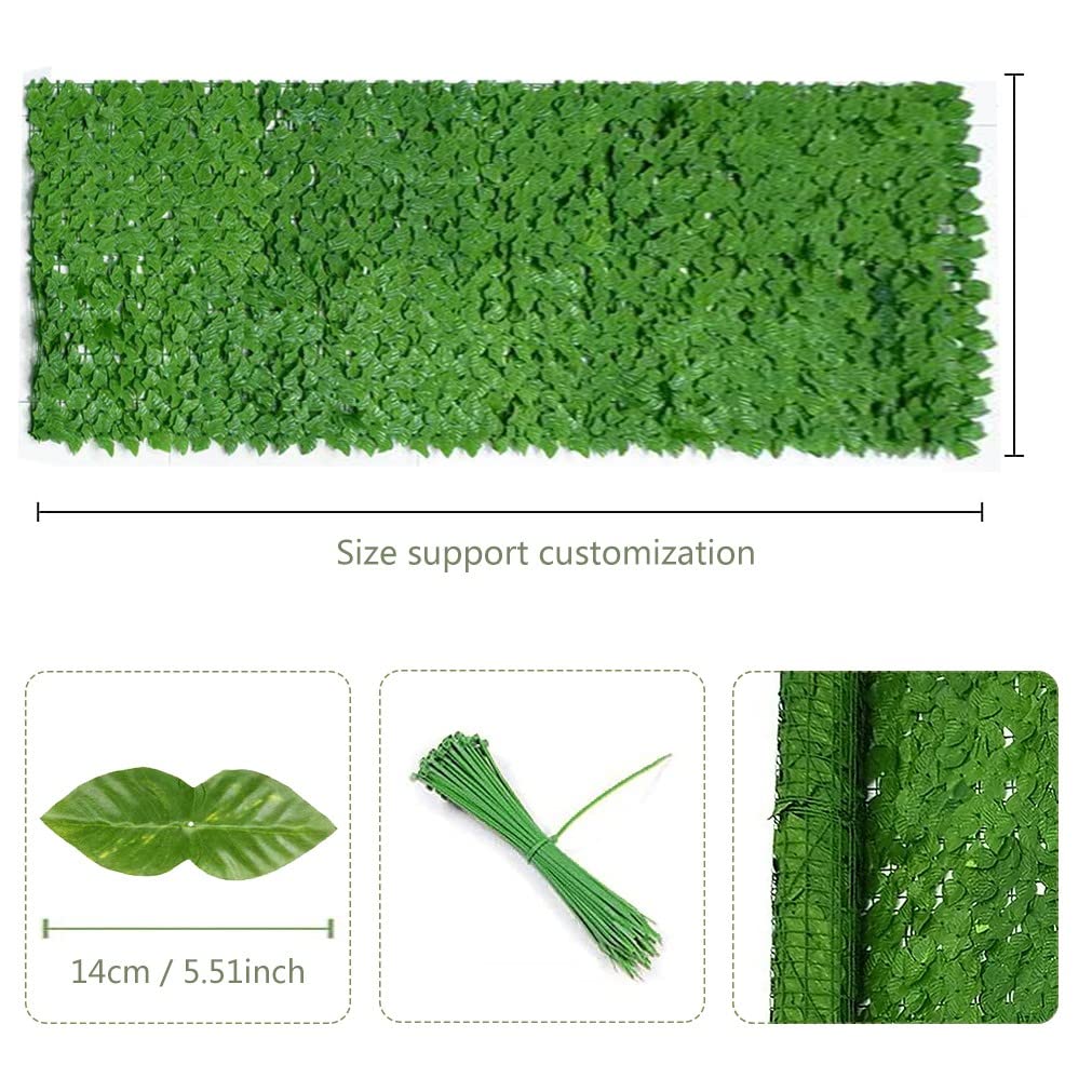 Artificial Ivy Privacy Fence Screen - Realistic Fake Hedges Panels & Greenery Wall for Outdoor Garden, Backyard, Balcony - UV Resistant Durable Plant Wall Panels for Home Decor, Wedding Backdrop, and Patio Privacy Screen
