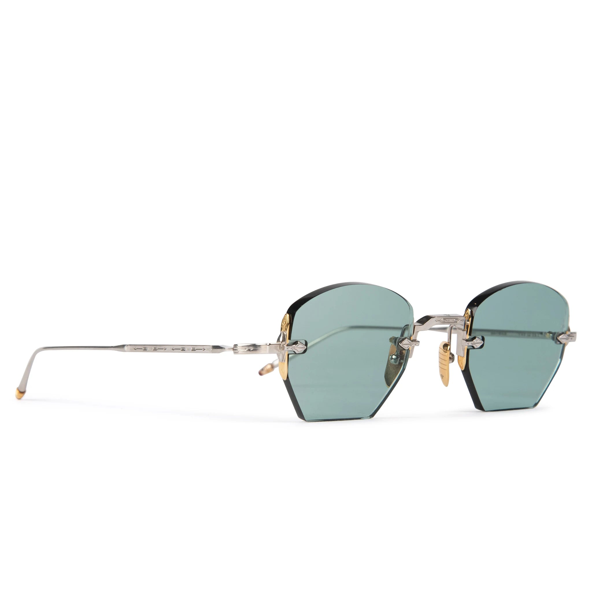 Jacques Marie Mage Oatman Silver Gold Green Sunglasses for Men & Women - Luxury Vintage Style UV Protection Sunglasses for Outdoor, Travel & Fashion