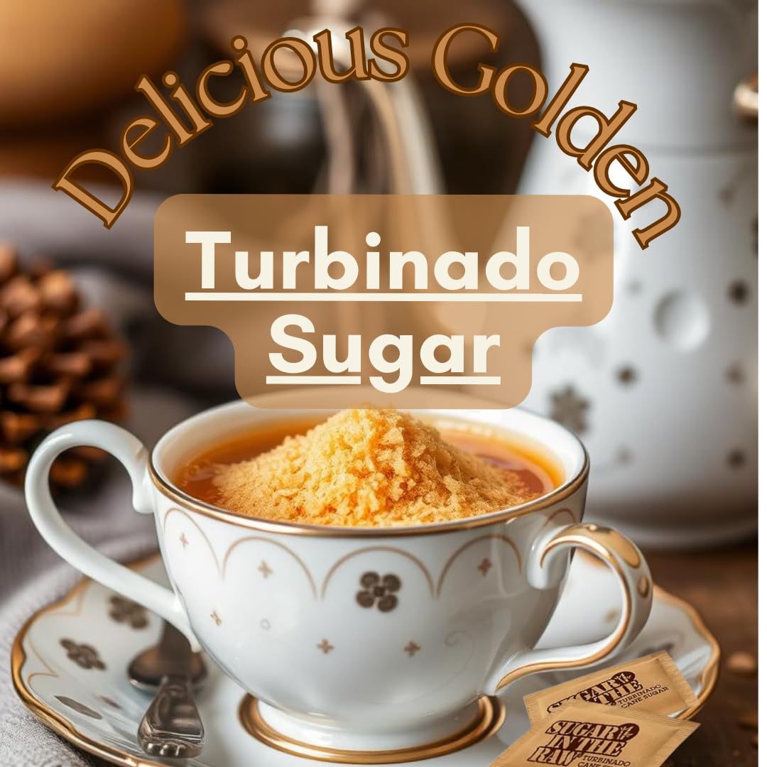 Organic Turbinado Cane Sugar Packets - 500 Count Bulk Pack | Raw, Unrefined Sweetener for Baking, Coffee, Tea & Cooking | Perfect for Restaurants, Cafes & Home Use