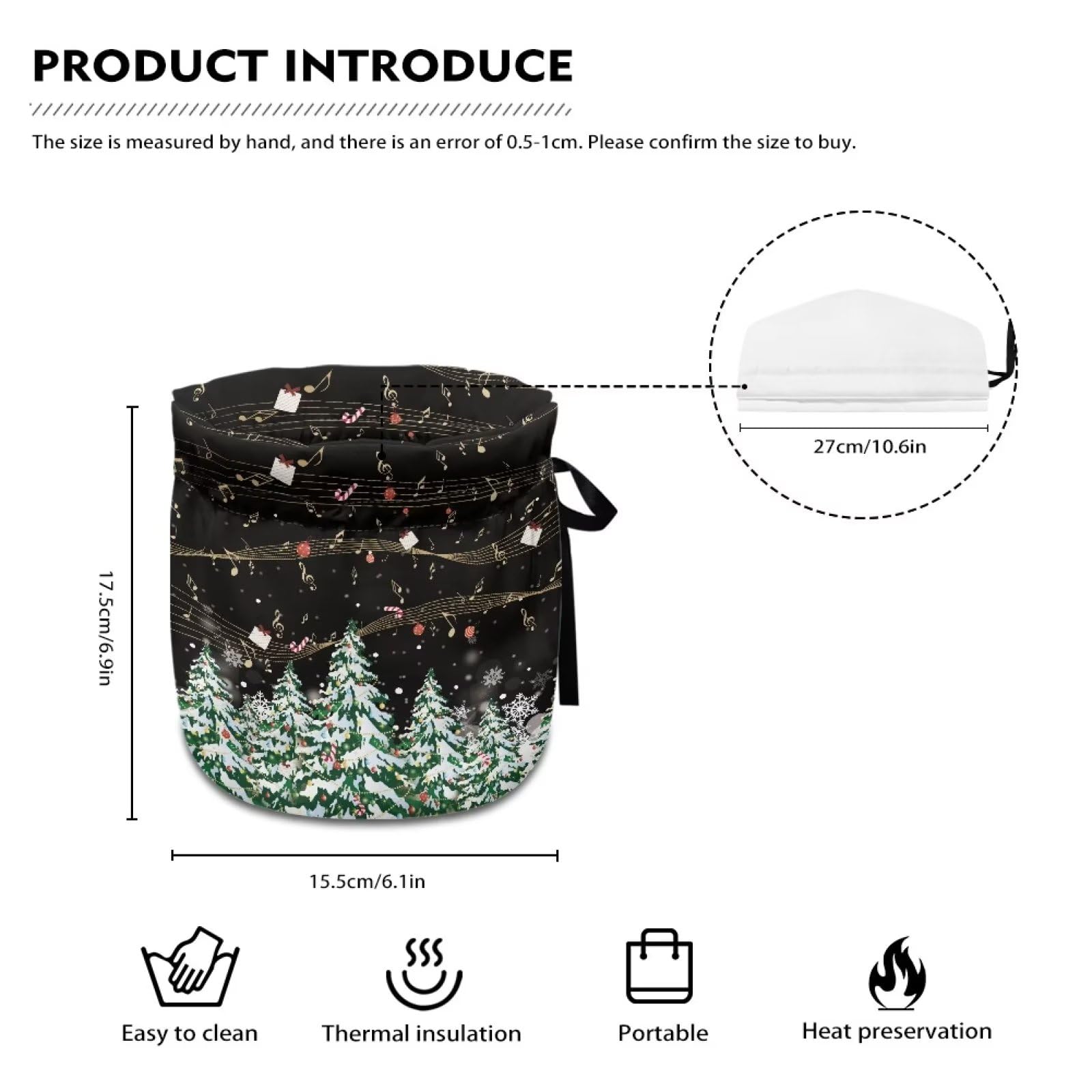 Xoenoiee Pine Tree Snow Christmas Pattern Tea Cosy - Insulated Teapot Cover & Warmer for Kitchen, Home, and Tea Parties | Perfect for Holiday Gatherings & Cozy Winter Tea Time