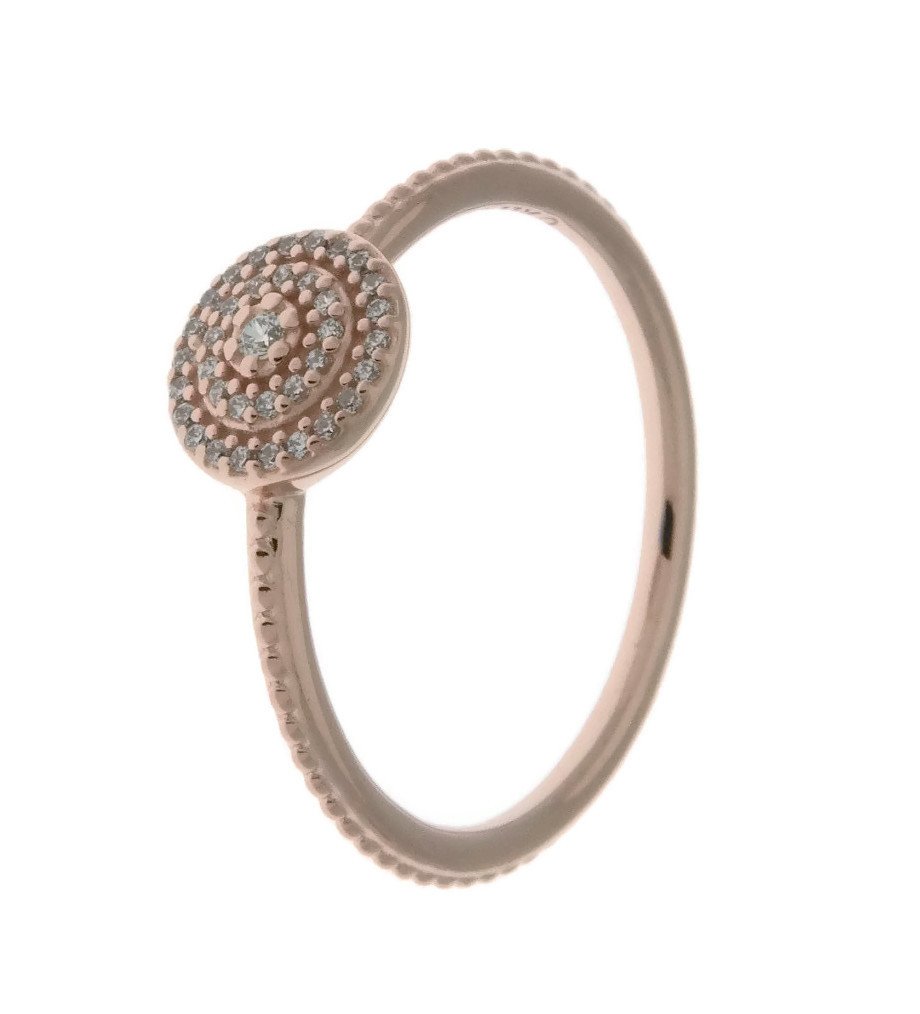 PANDORA Elegant Sparkle Ring for Women - 14k Rose Gold Plated Cubic Zirconia Stackable Ring - Perfect for Layering, Anniversary Gifts & Special Occasions - Dainty Jewelry for Everyday Wear & Date Nights
