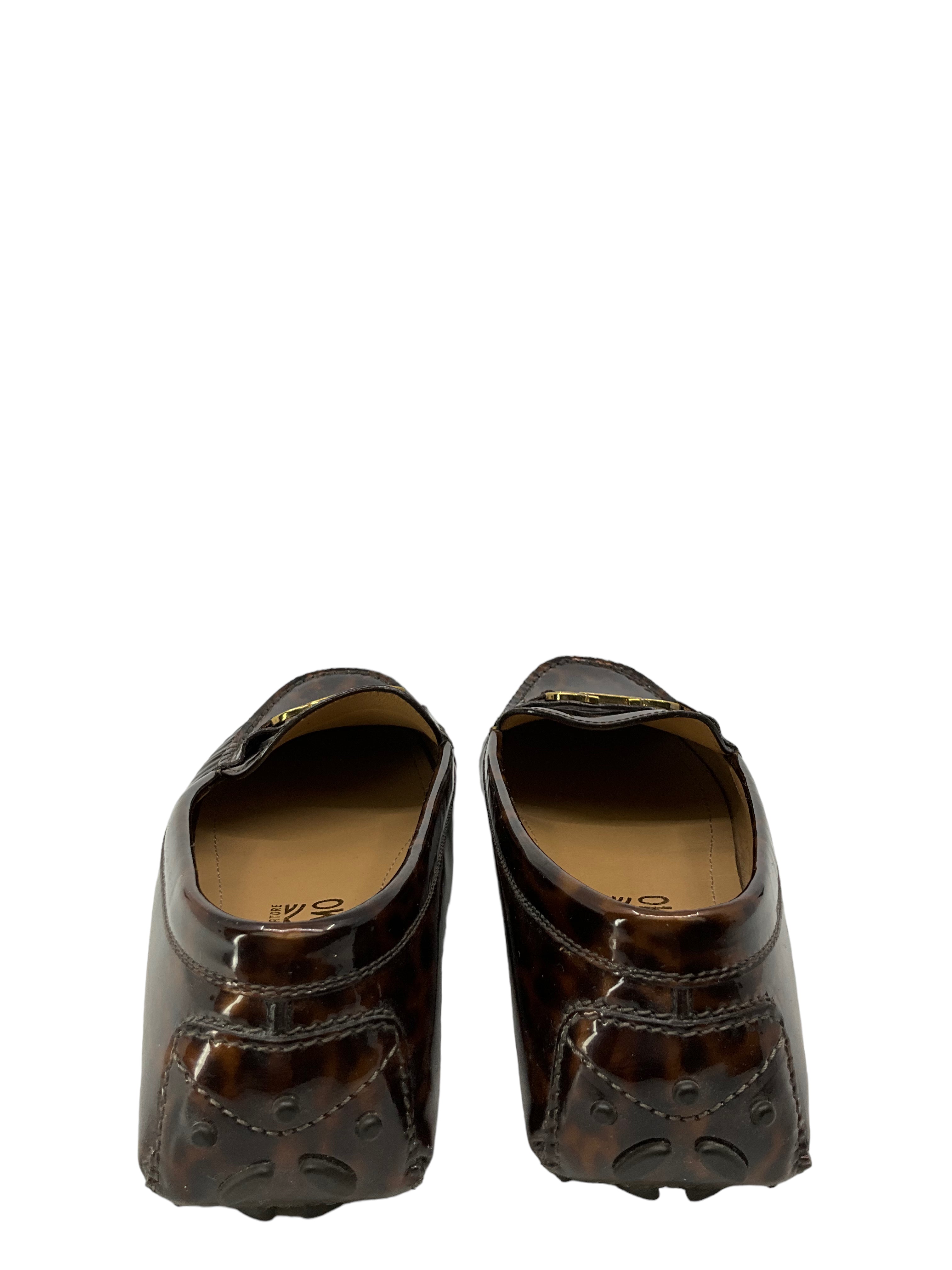 Salvatore Ferragamo Saba Patent Leather Loafers for Men - Size 7.5 US - Shiny Black Formal Shoes for Business & Office Wear
