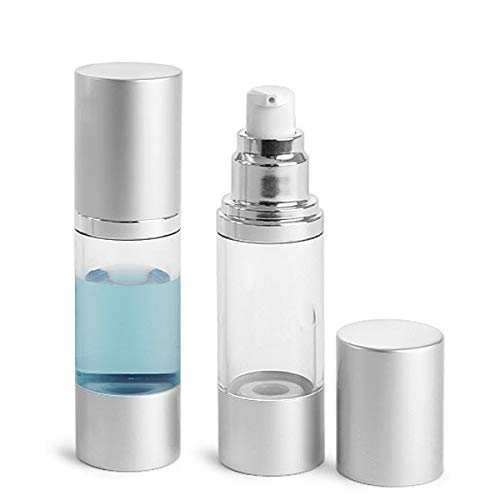 Devinez Refillable Airless Pump Bottle - 50ml Clear Travel Cosmetic Dispenser for Moisturizers, Shampoo, Lotion & Cream | Leak-Proof & Reusable | Perfect for Skincare, Haircare & Toiletries | Great for Travel, Gym & Home Use