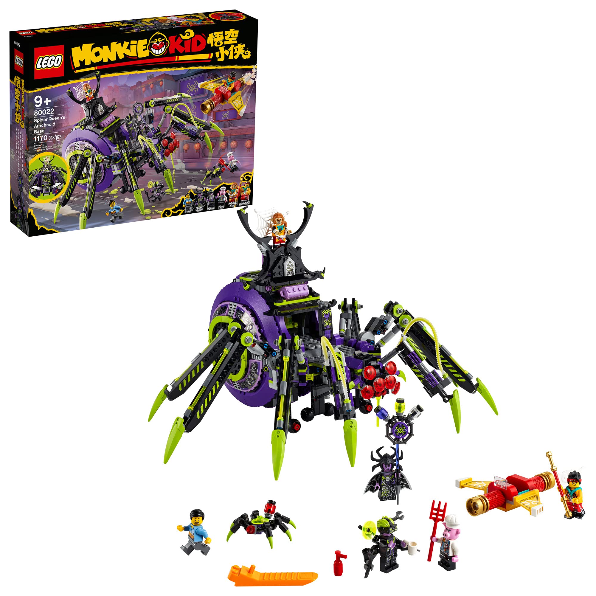 LEGO Monkie Kid Spider Queen’s Arachnoid Base 80022 Building Kit (1,170 Pieces) – Creative Construction Toy for Kids & Collectors – Perfect for Play, Display & Gift Giving