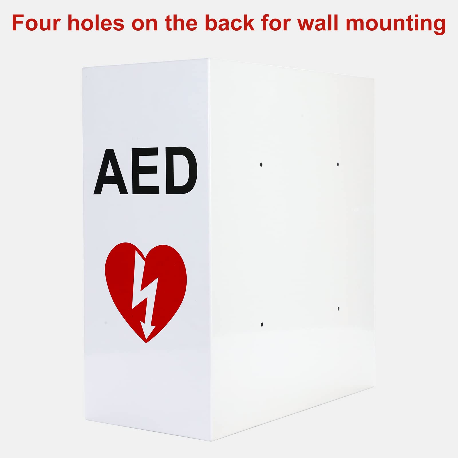 Stainless Steel AED Defibrillator Wall Mount Cabinet with Snap Lock - Universal Fit for Cardiac Science & All Major Brands - 14.1