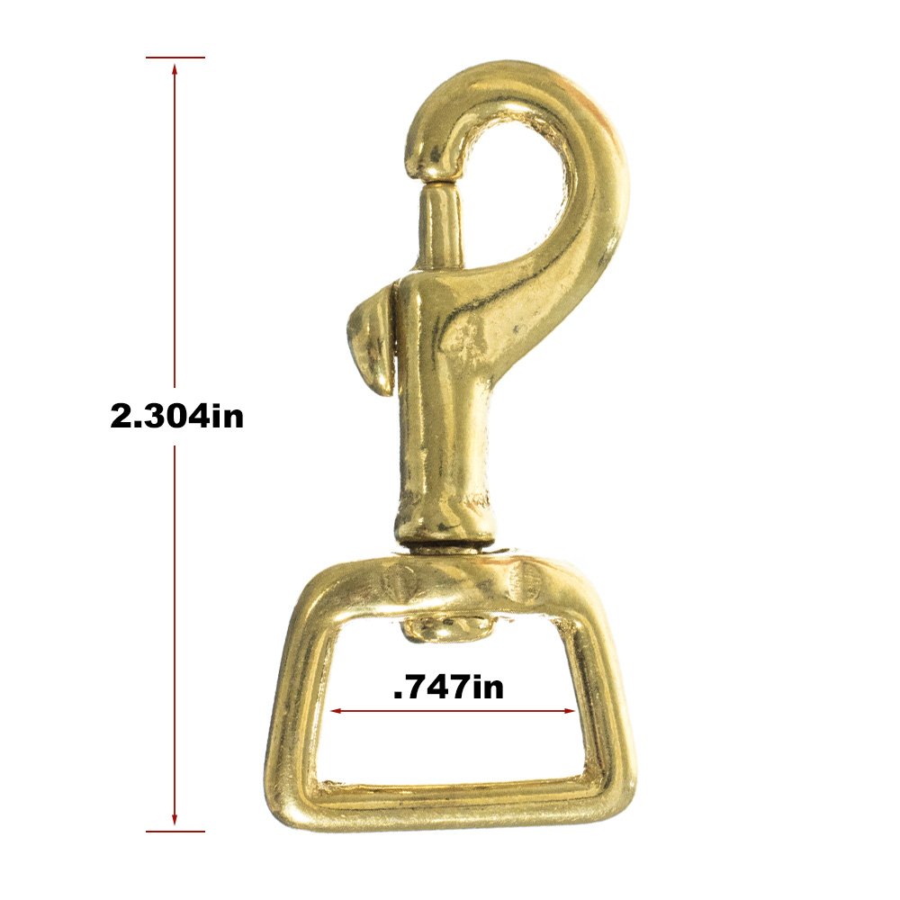 Premium Brass Swivel Snap Hooks - 10 Pack (3/4 Inch) - Heavy Duty Keychain Clips for Keys, Purses, Backpacks, Dog Leashes & Outdoor Gear - Durable Metal Carabiner Hooks for Everyday Use