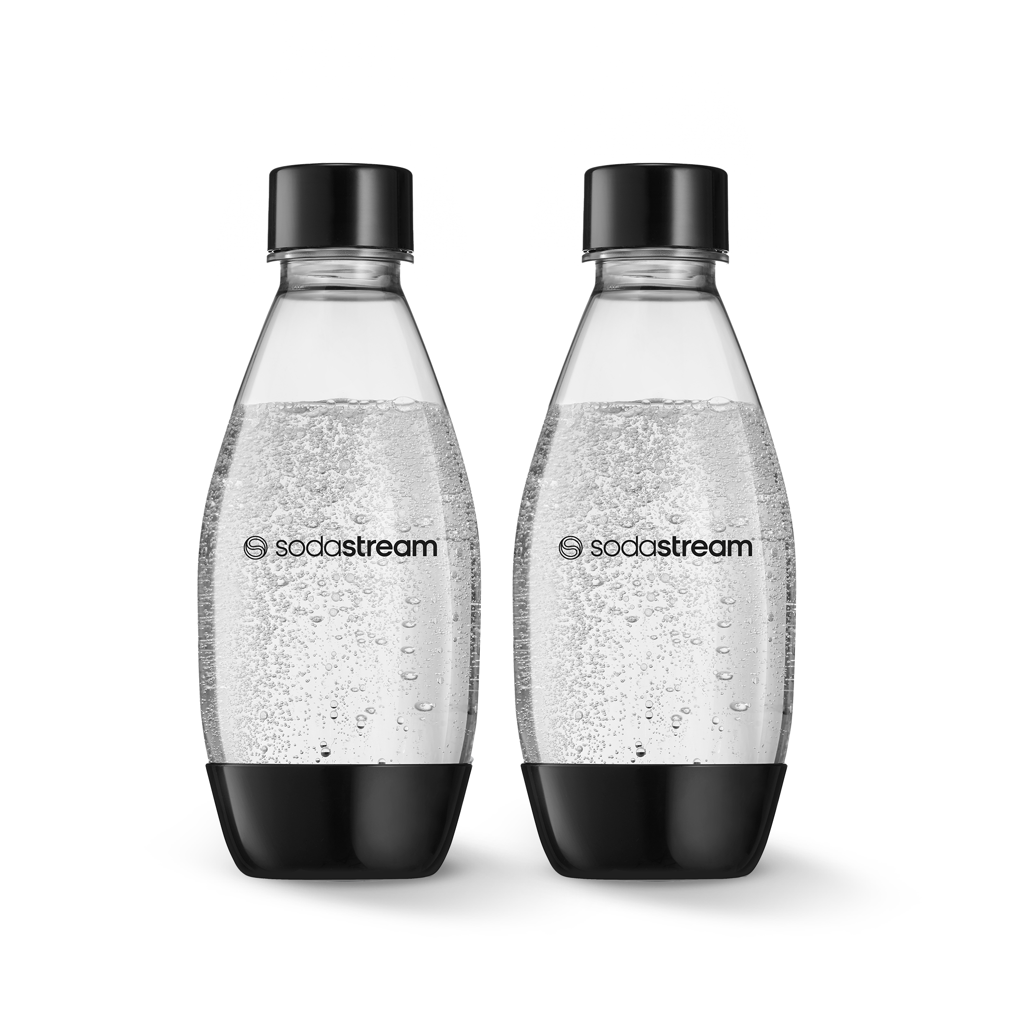 0.5L Fuse Black Water Bottles Twin Pack - BPA Free, Leak Proof & Dishwasher Safe - Perfect for Gym, Hiking & Outdoor Activities