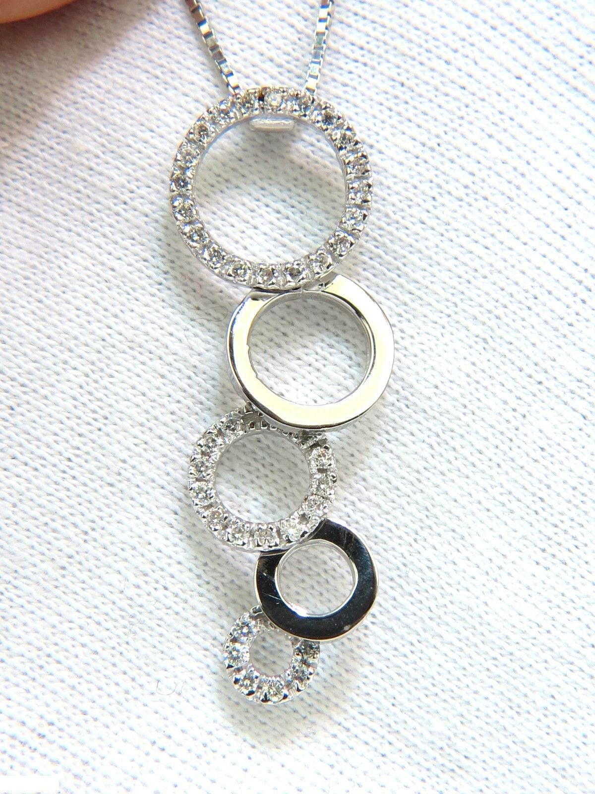 0.60CT Round Dangle Bubble Pendant with Natural Diamonds (F/VS, 14K Gold) - Perfect for Weddings, Parties & Special Occasions