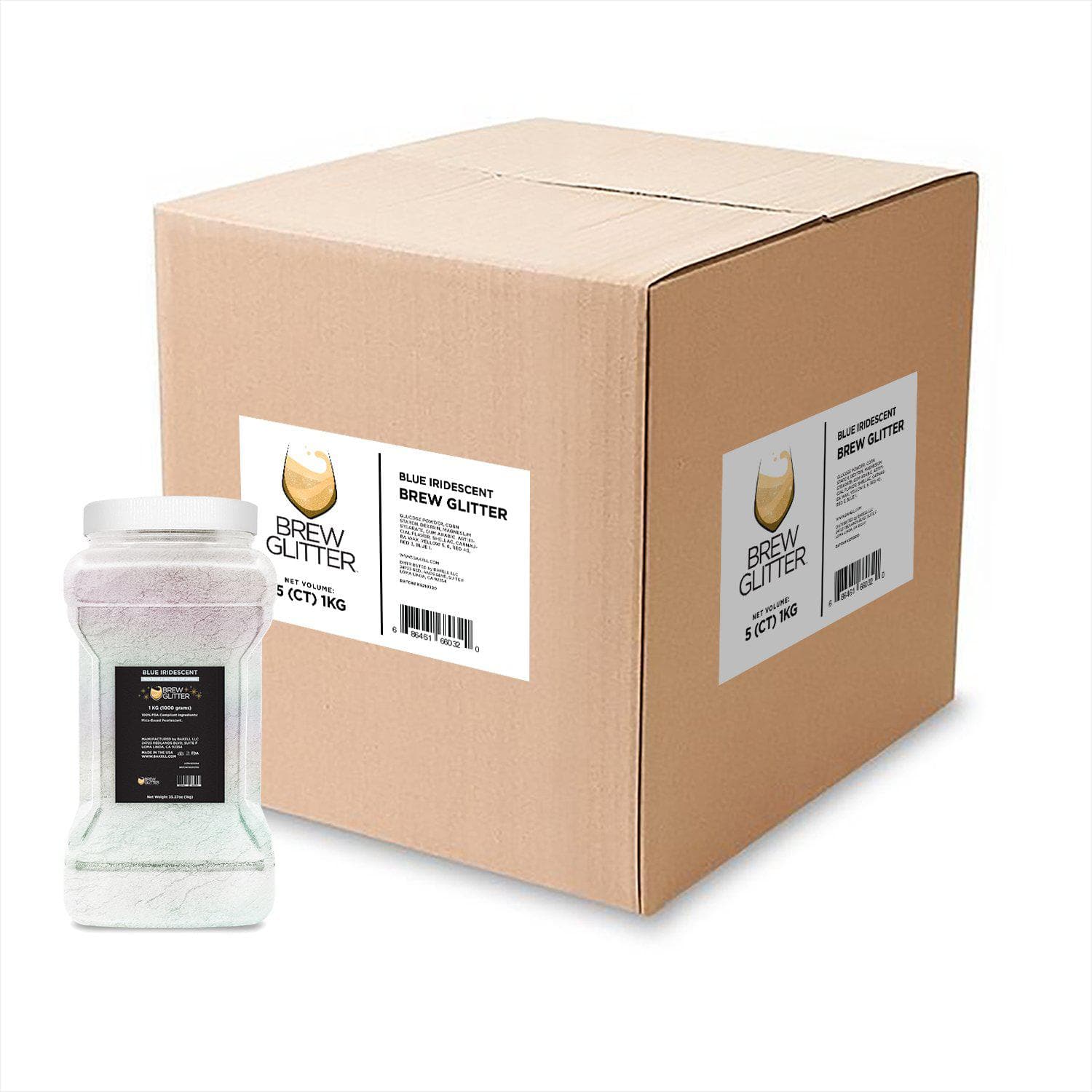 Wholesale Blue Iridescent Brew Glitter for Beer & Cocktails - Perfect for Home Brewing, DIY Crafts, and Party Decorations