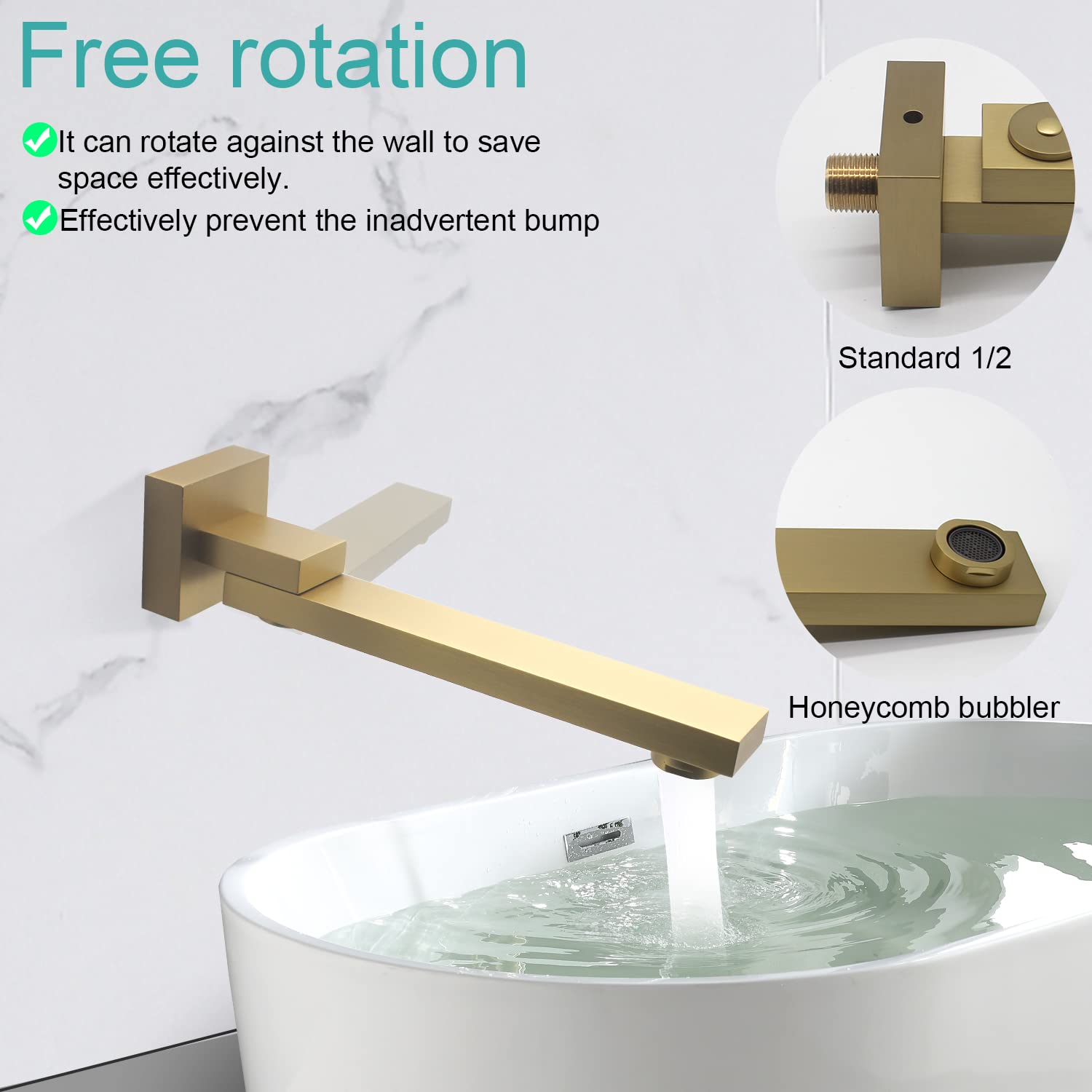 Brushed Gold Thermostatic Shower System with 12-Inch Ceiling Mount Rain Shower Head & Tub Spout - Adjustable Temperature Control Valve for Bathroom - Perfect for Luxurious Spa-Like Showers and Relaxing Baths