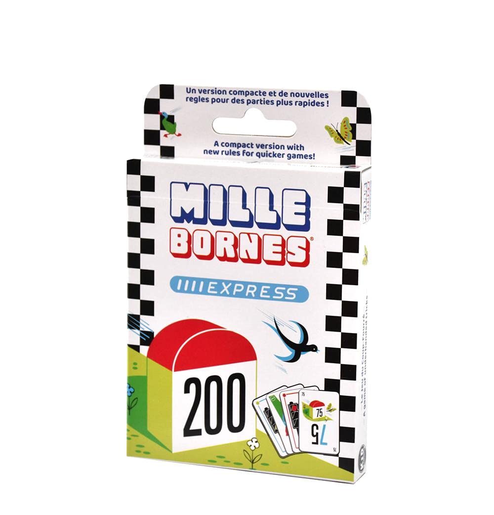 Dujardin Mille Bornes Express Card Game - Bilingual English/French - Fun Family Racing Board Game for Kids & Adults - Perfect for Parties, Travel & Game Nights