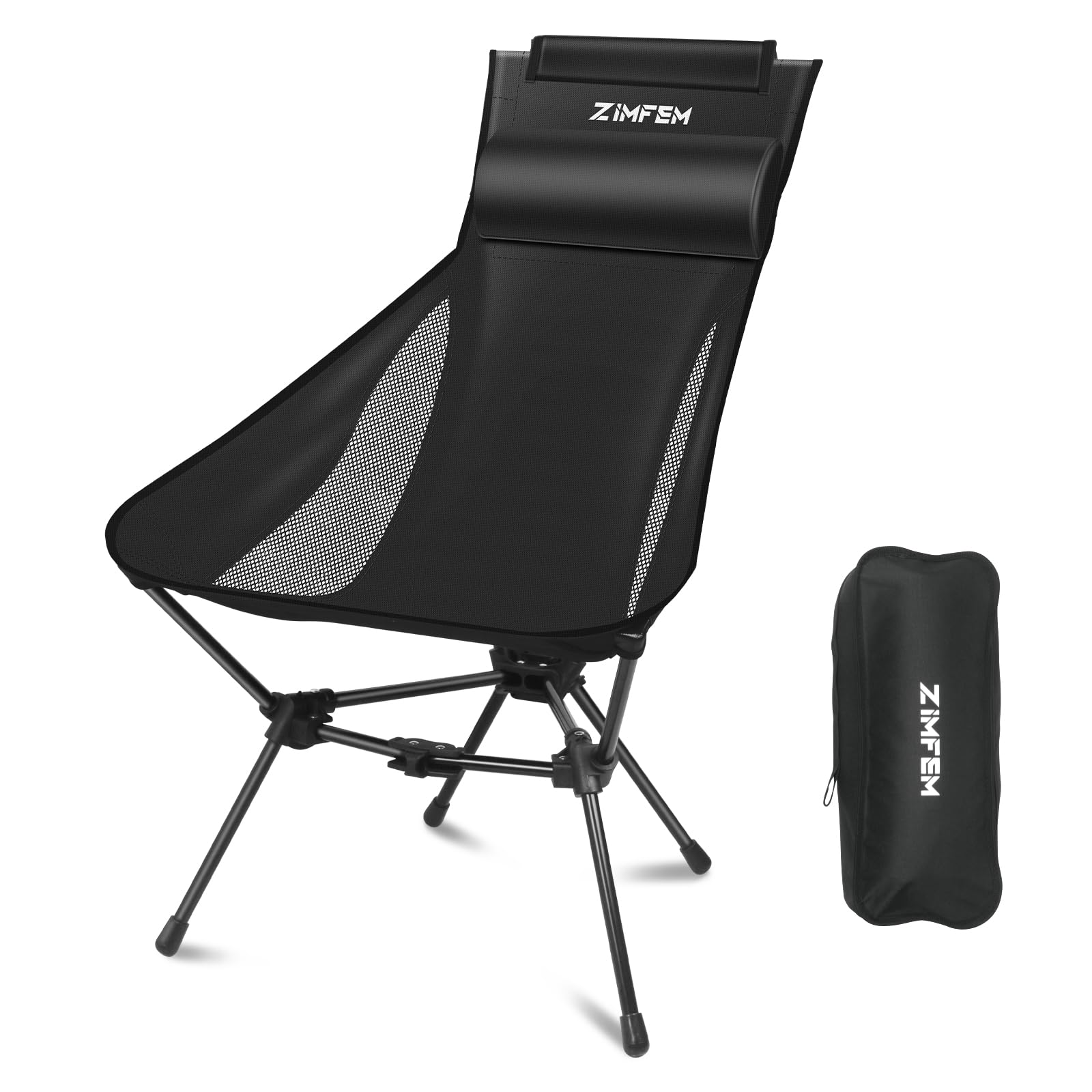 **Best Portable Camping Chair with Headrest & Storage Bag - Lightweight Foldable Outdoor Chair for Camping, Hiking, Beach, Travel & Sports - Perfect for Picnics, Backyard & Tailgating**