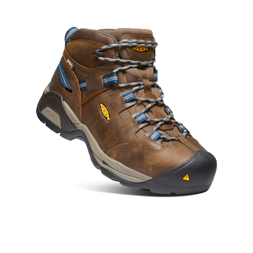 Men's Detroit XT Steel Toe Waterproof Work Boots - Cascade Brown/Orion Blue | Heavy Duty Construction, Outdoor Safety Shoes for Hiking, Work & Industrial Use